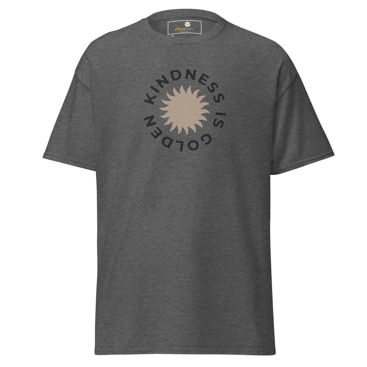 T-shirt classique pour homme - Texte « La gentillesse est d'or » - Grand