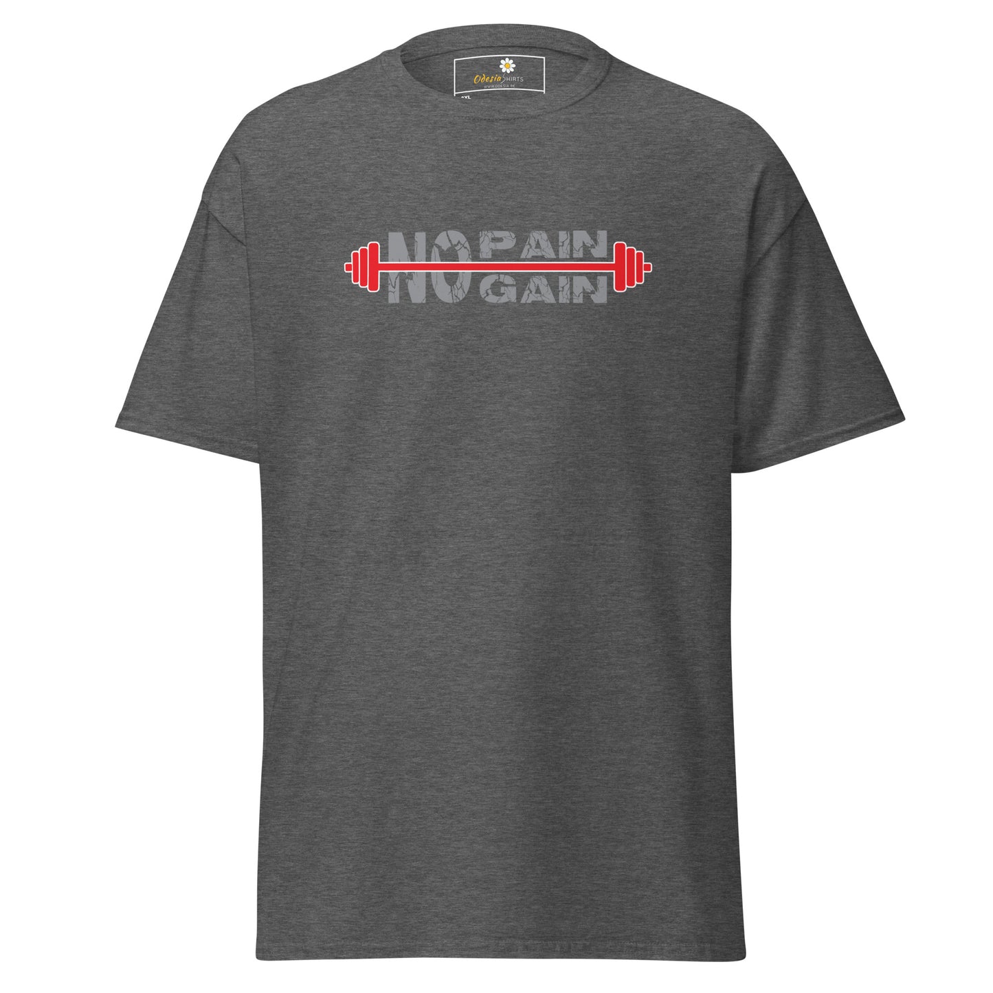 T-shirt classique pour homme - TEXT NO PAIN NO GAIN - GRAND