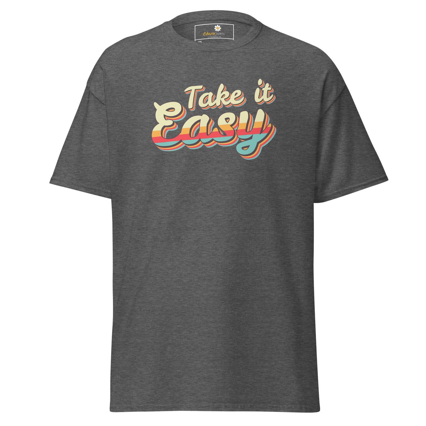 T-shirt classique pour homme - TEXT TAKE IT EASY - BIG
