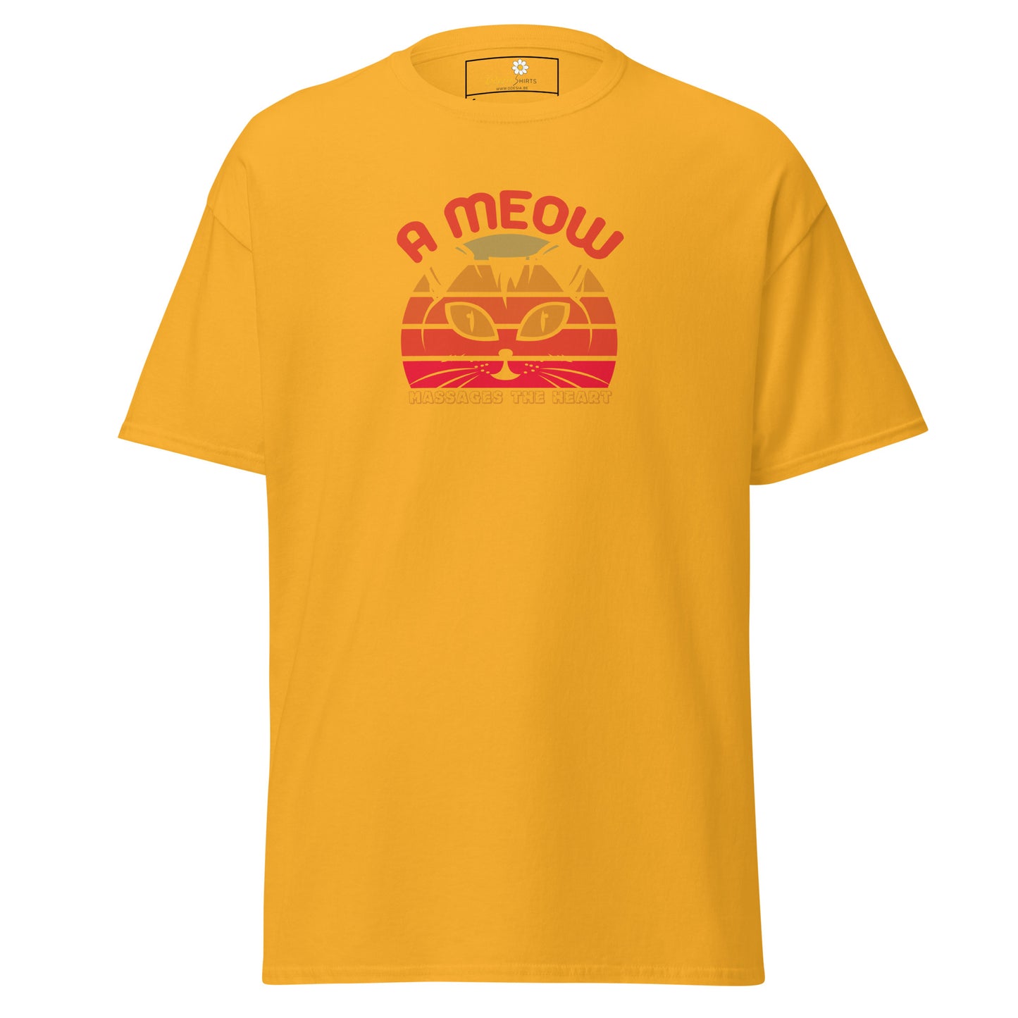 T-shirt classique unisexe - ANIMAUX UN CHAT MASSAGE LE CŒUR - RÉGULIER