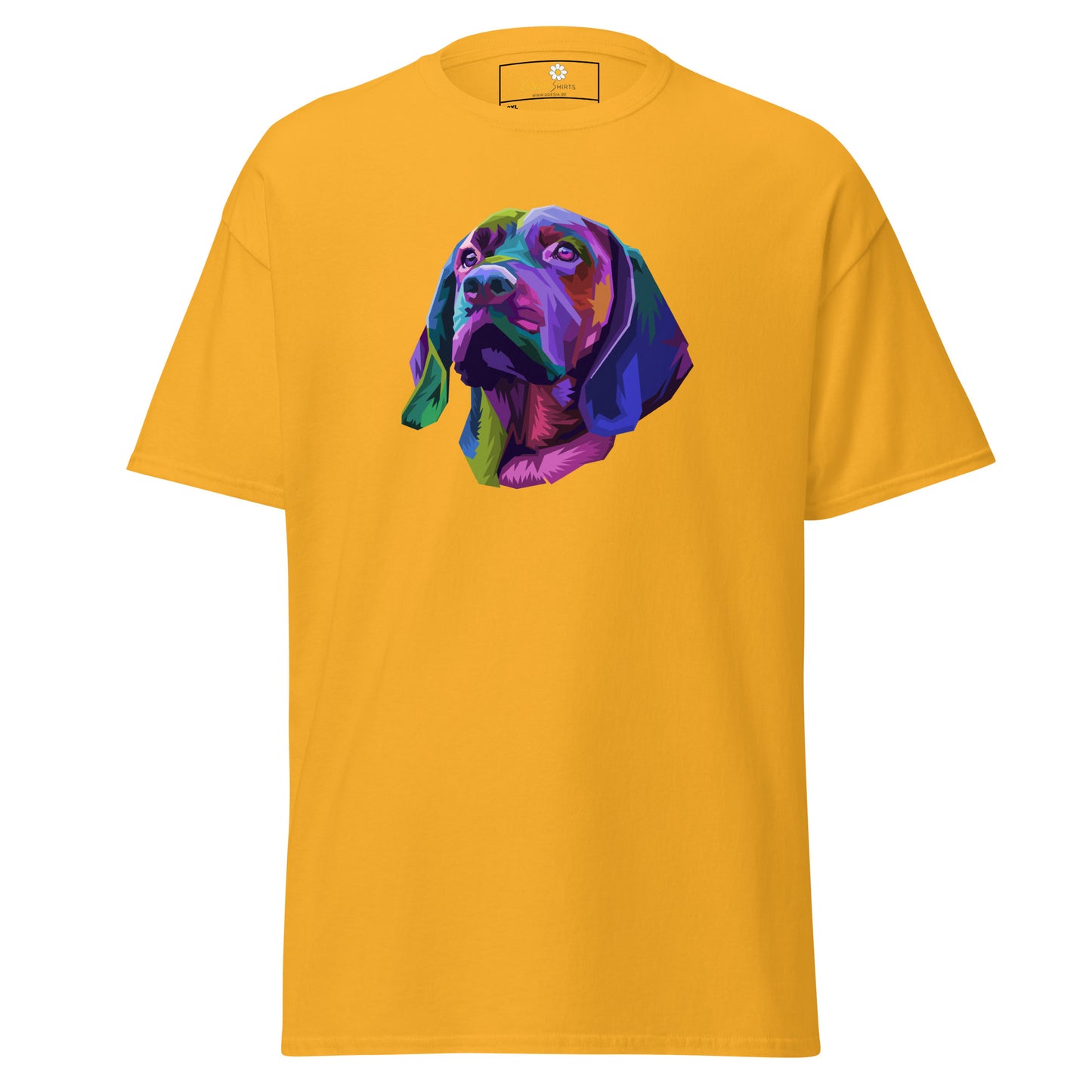 Unisex klassiek t-shirt - ANIMALS COLORFULL DOGHEAD - GROOT