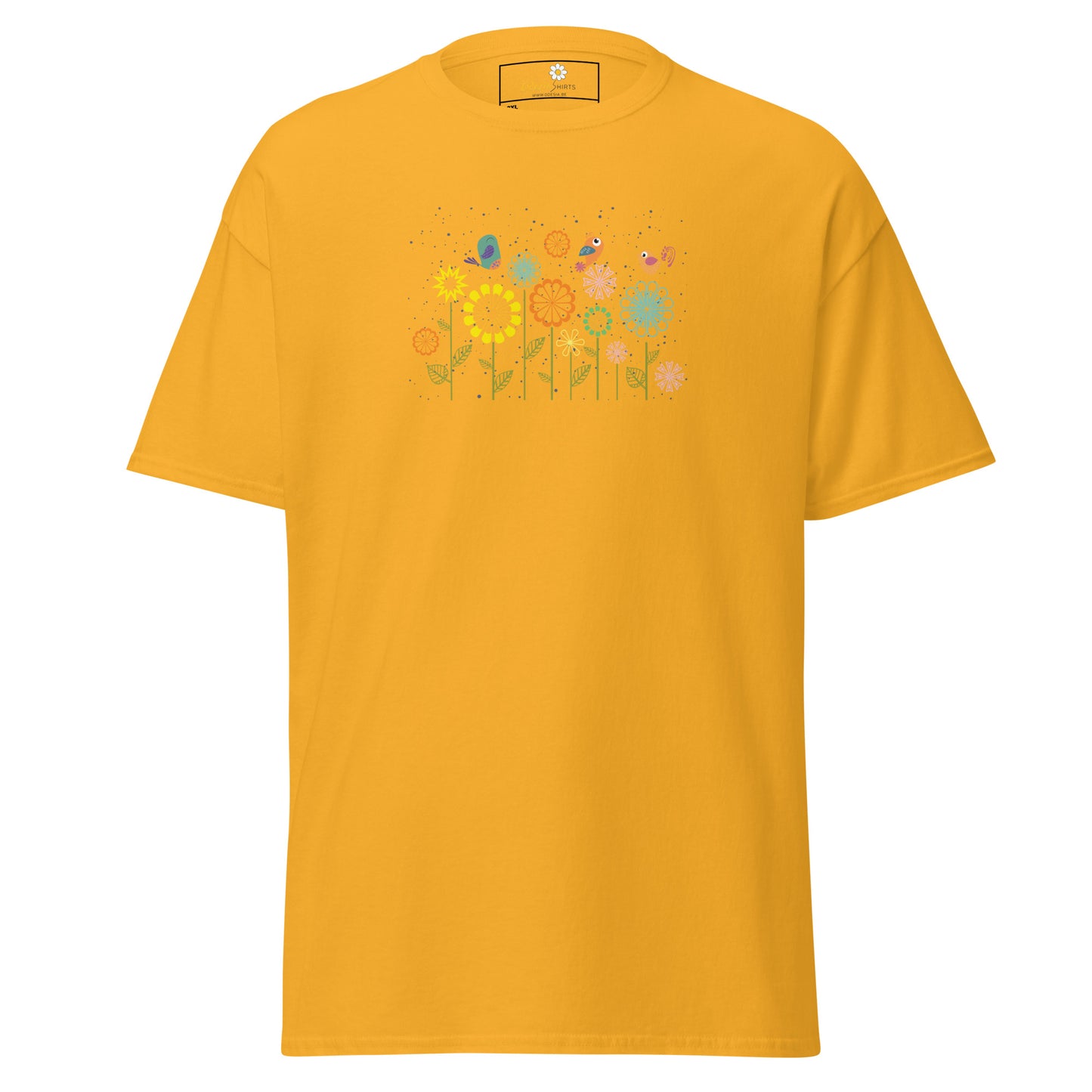 Klassieke t-shirts voor heren - DIEREN VOGELS OP BLOEMEN - GROOT