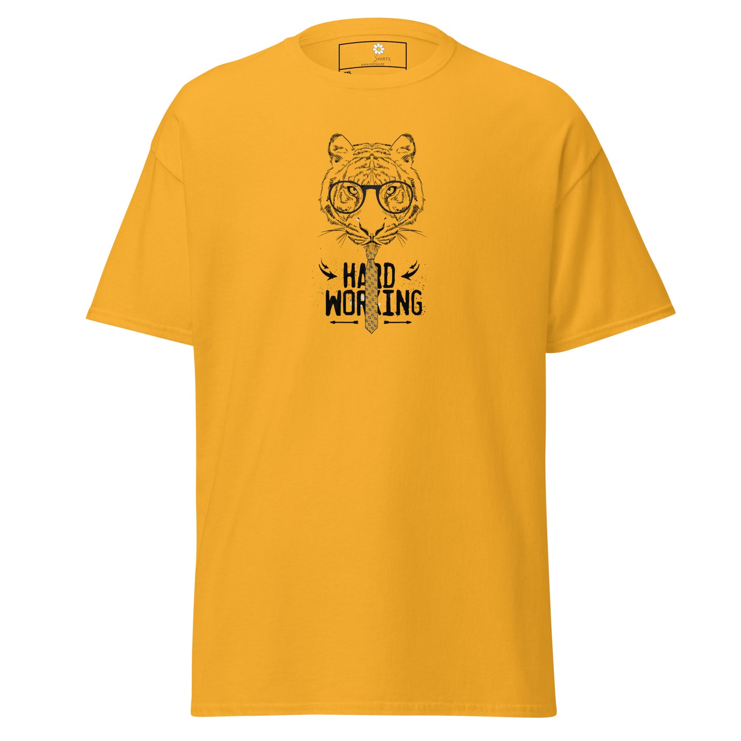 Heren klassiek t-shirt - WILDLIFE TIGER HARD WORKING - GROOT