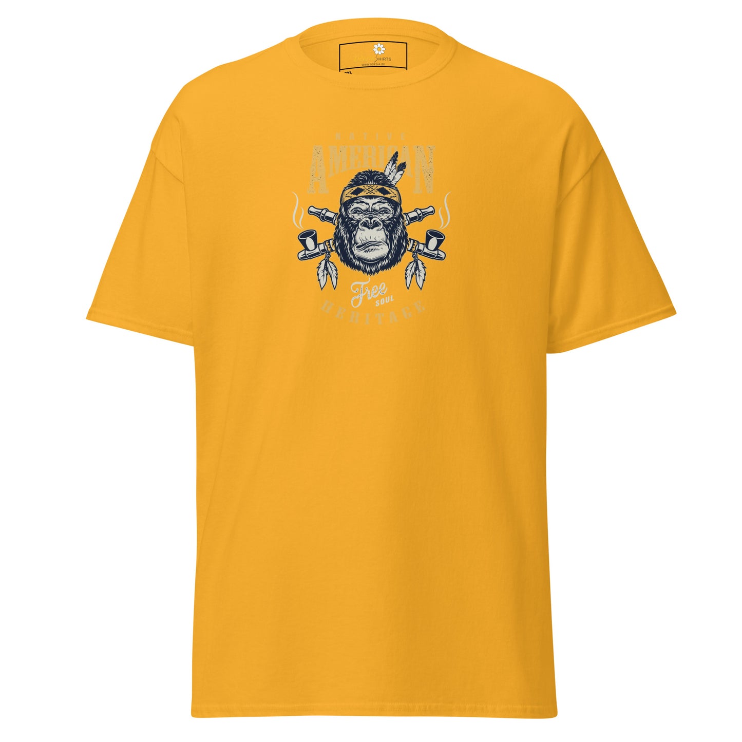 T-shirt classique pour homme - VINTAGE GORILLA NATIVE AMERICANS - GRAND