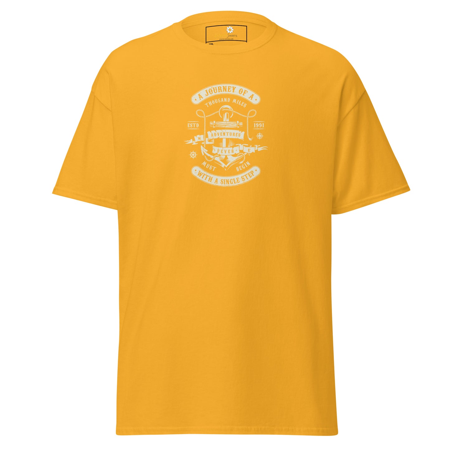 Unisex classic t-shirt - ADVENTURE THOUSAND MILES SINGLE STEP - BIG
