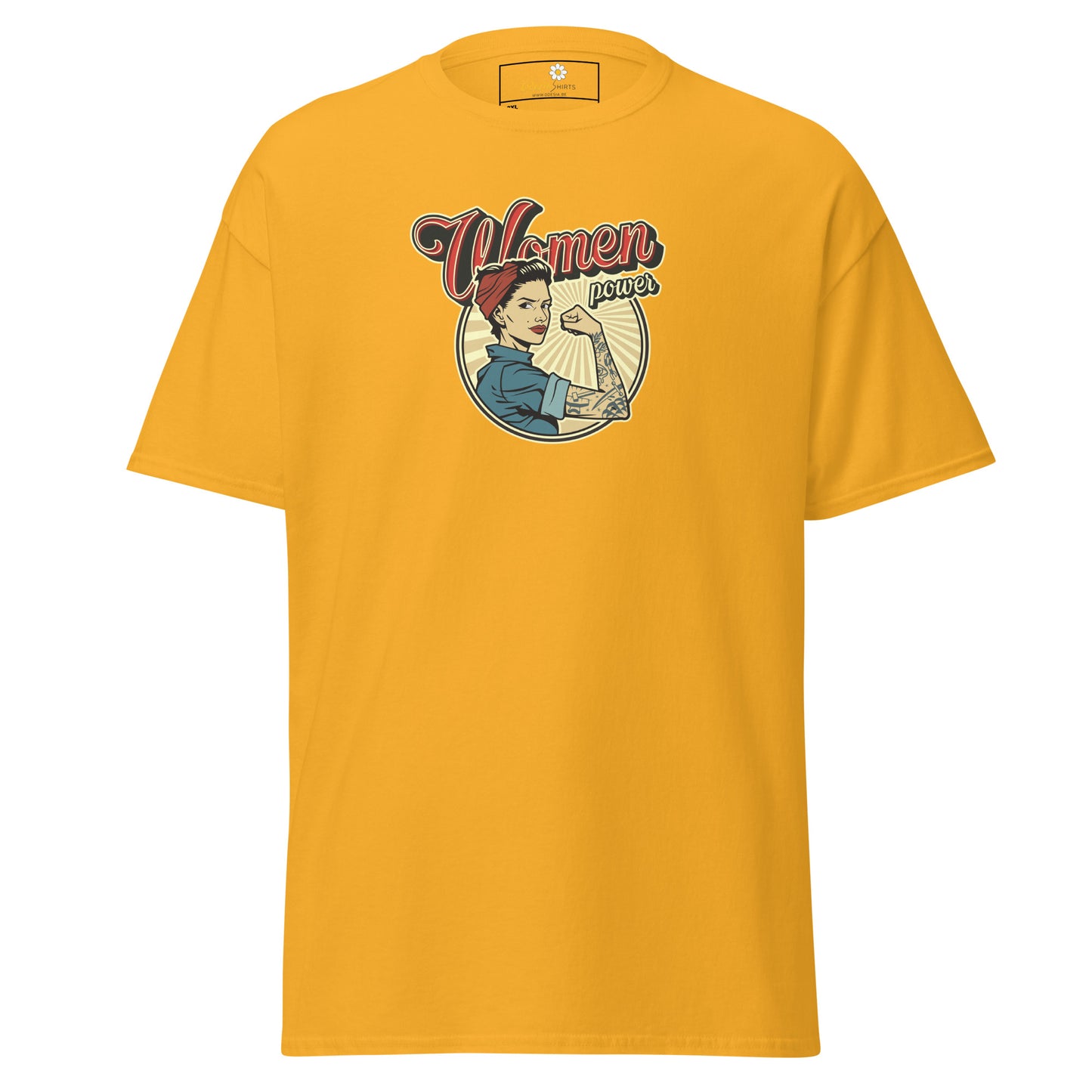 Klassiek heren t-shirt - VINTAGE WOMAN POWER - GROOT