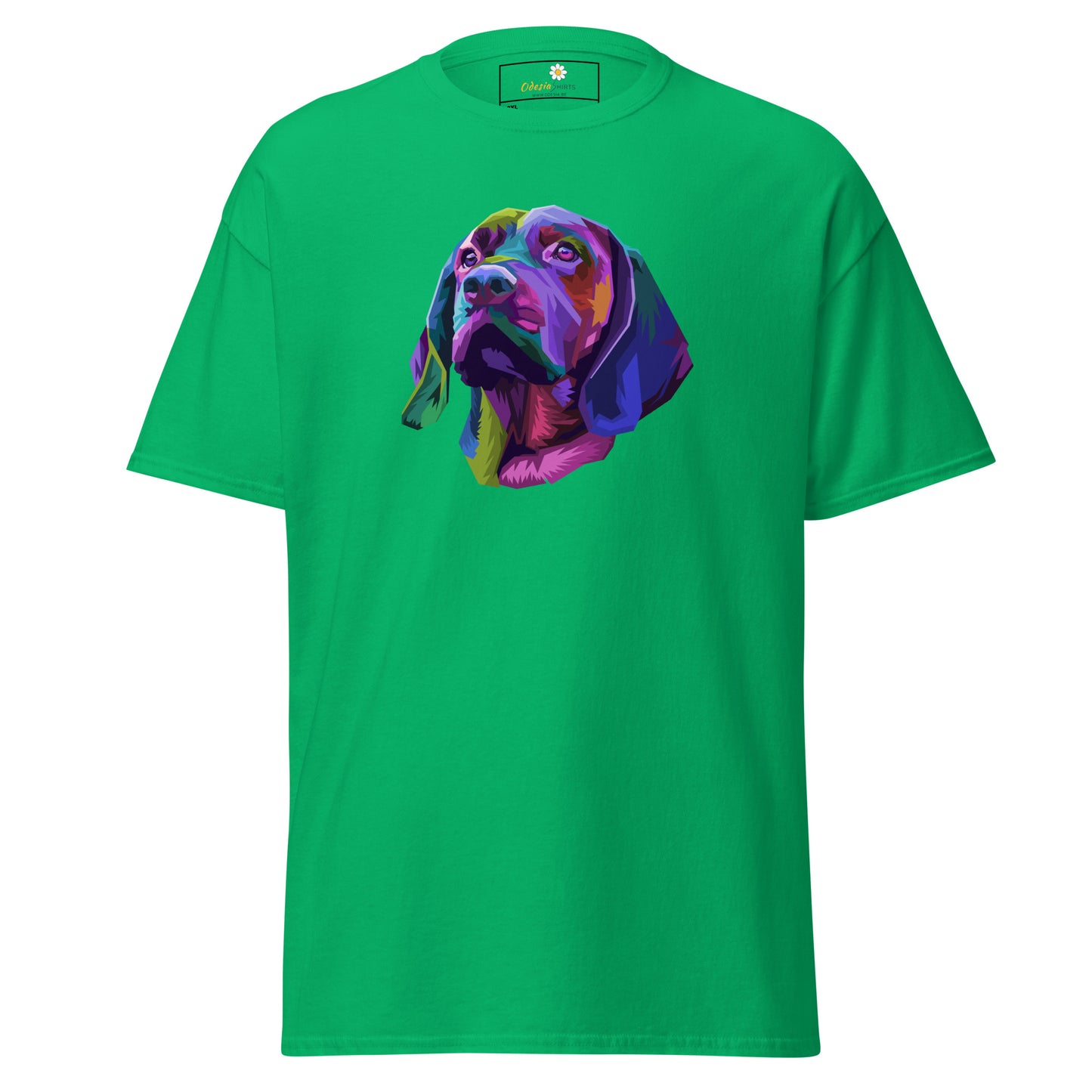 Unisex klassiek t-shirt - ANIMALS COLORFULL DOGHEAD - GROOT