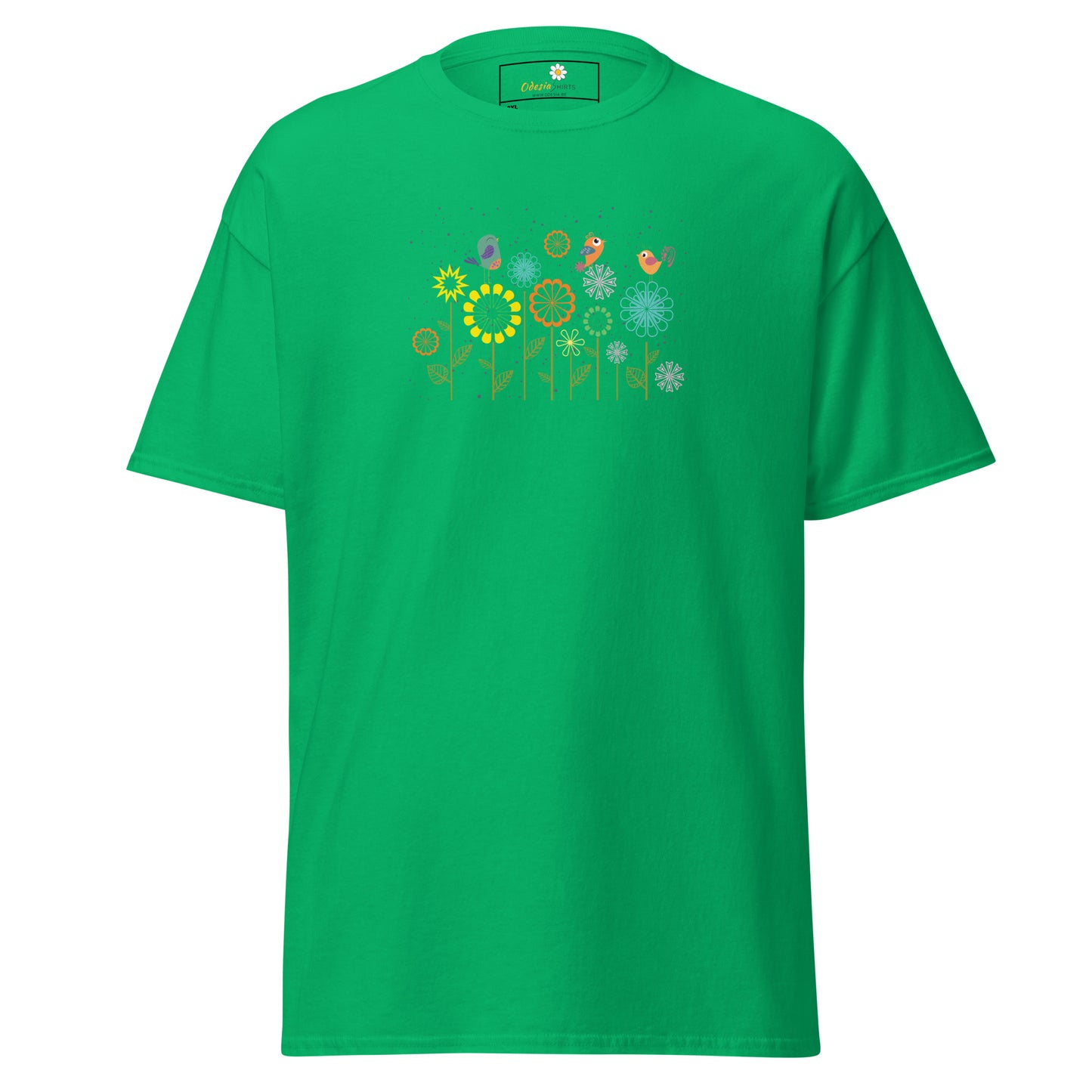 Klassieke t-shirts voor heren - DIEREN VOGELS OP BLOEMEN - GROOT