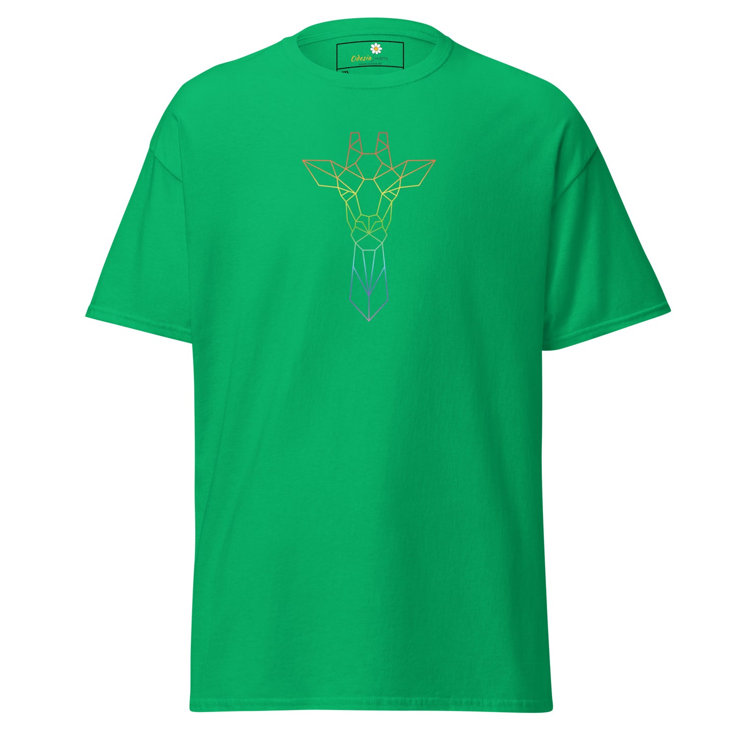 Klassiek heren t-shirt - WILDLIFE GIRAFFE LINE COLORS - GROOT