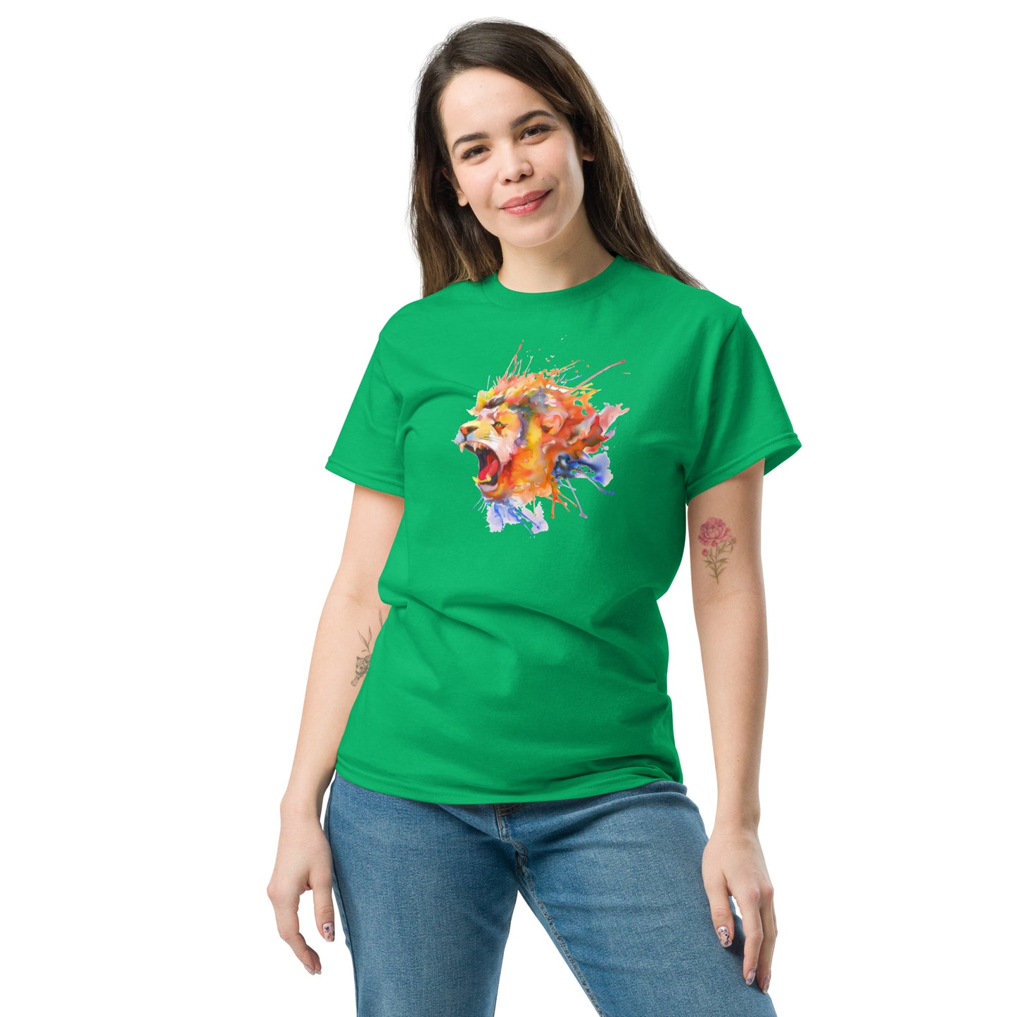 T-shirt classique pour homme - WILDLIFE LION WATERPAINTING - GRAND