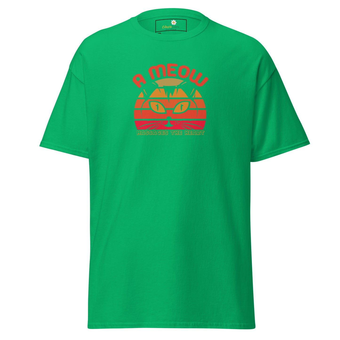 Unisex classic t-shirt - ANIMALS A CAT MASSAGE THE HEART - BIG