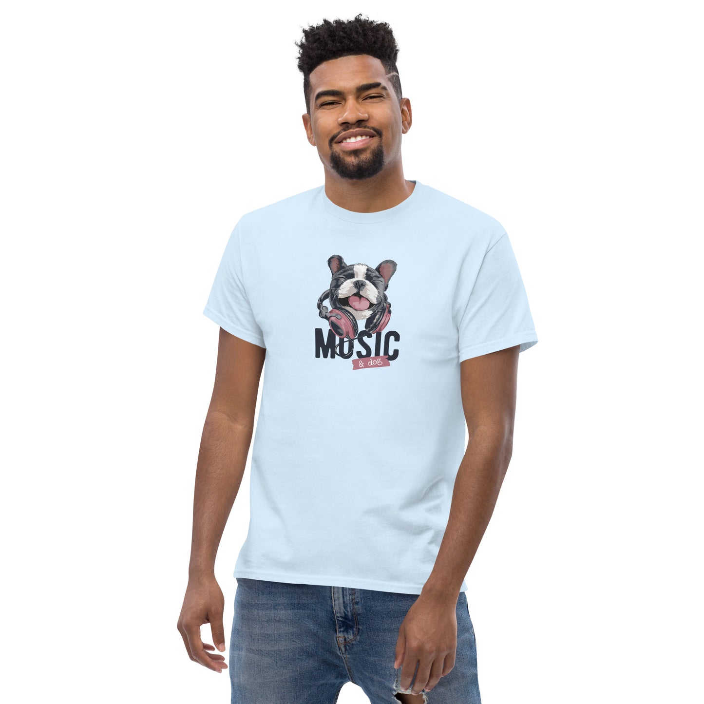 T-shirt classique unisexe - ANIMAUX CHIEN MUSIQUE - GRAND