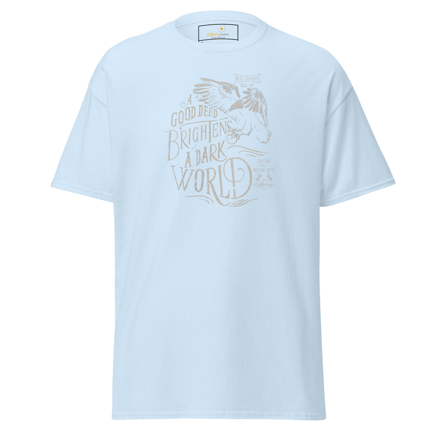 Unisex classic t-shirt - POSITIVE GOOD DEED BRIGHT WORLD - REGULAR