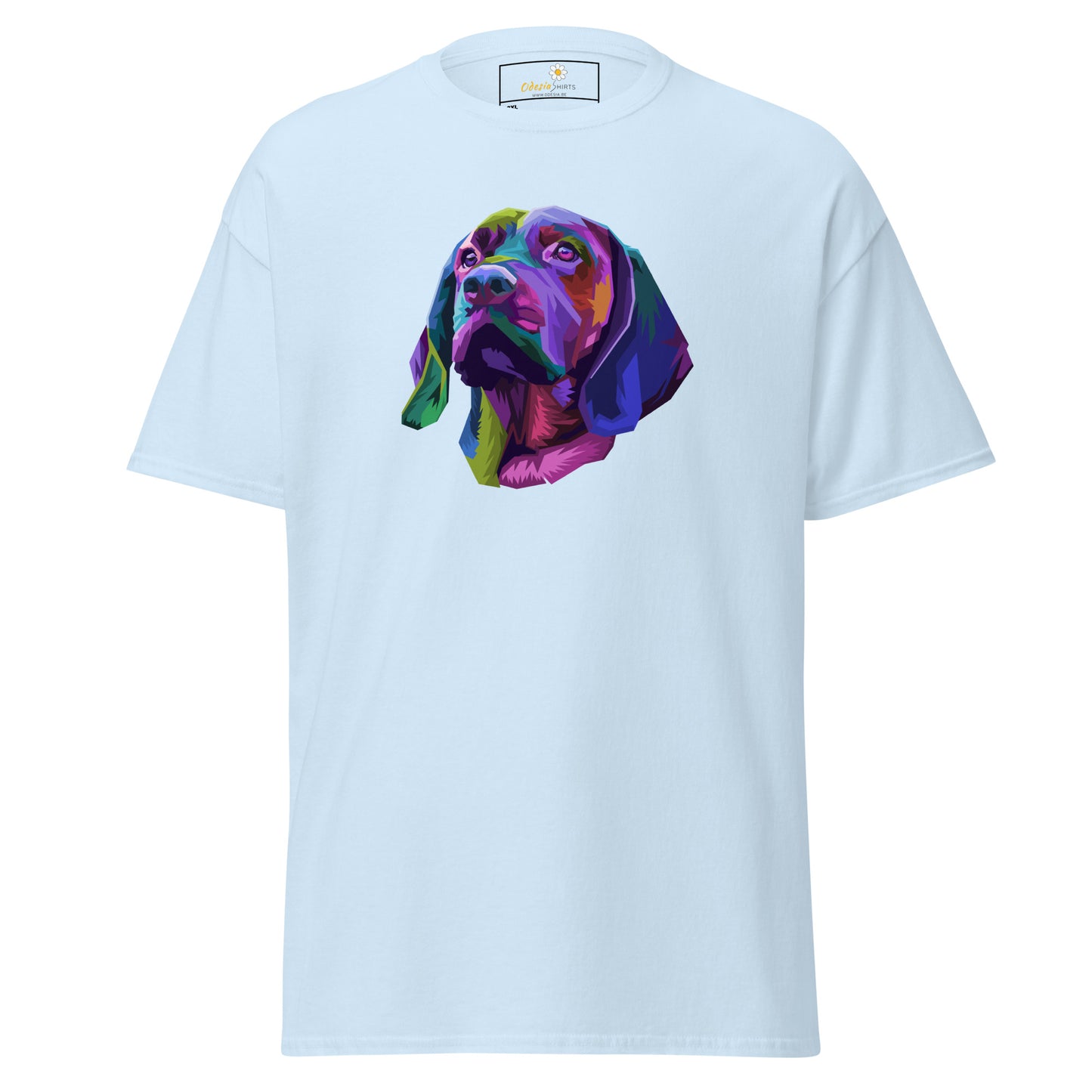 Unisex klassiek t-shirt - ANIMALS COLORFULL DOGHEAD - GROOT