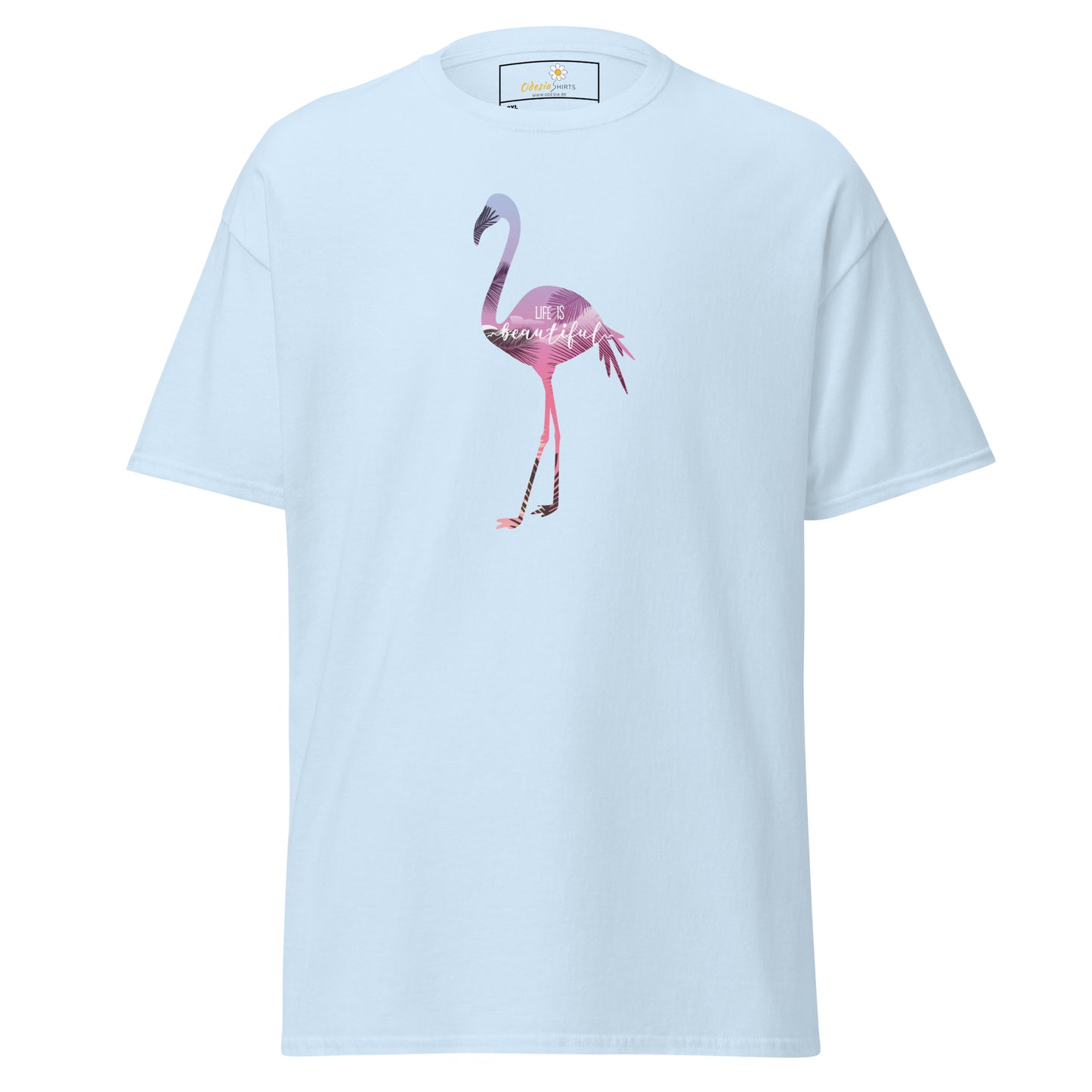 Heren klassiek t-shirt - WILDLIFE FLAMINGO - GROOT