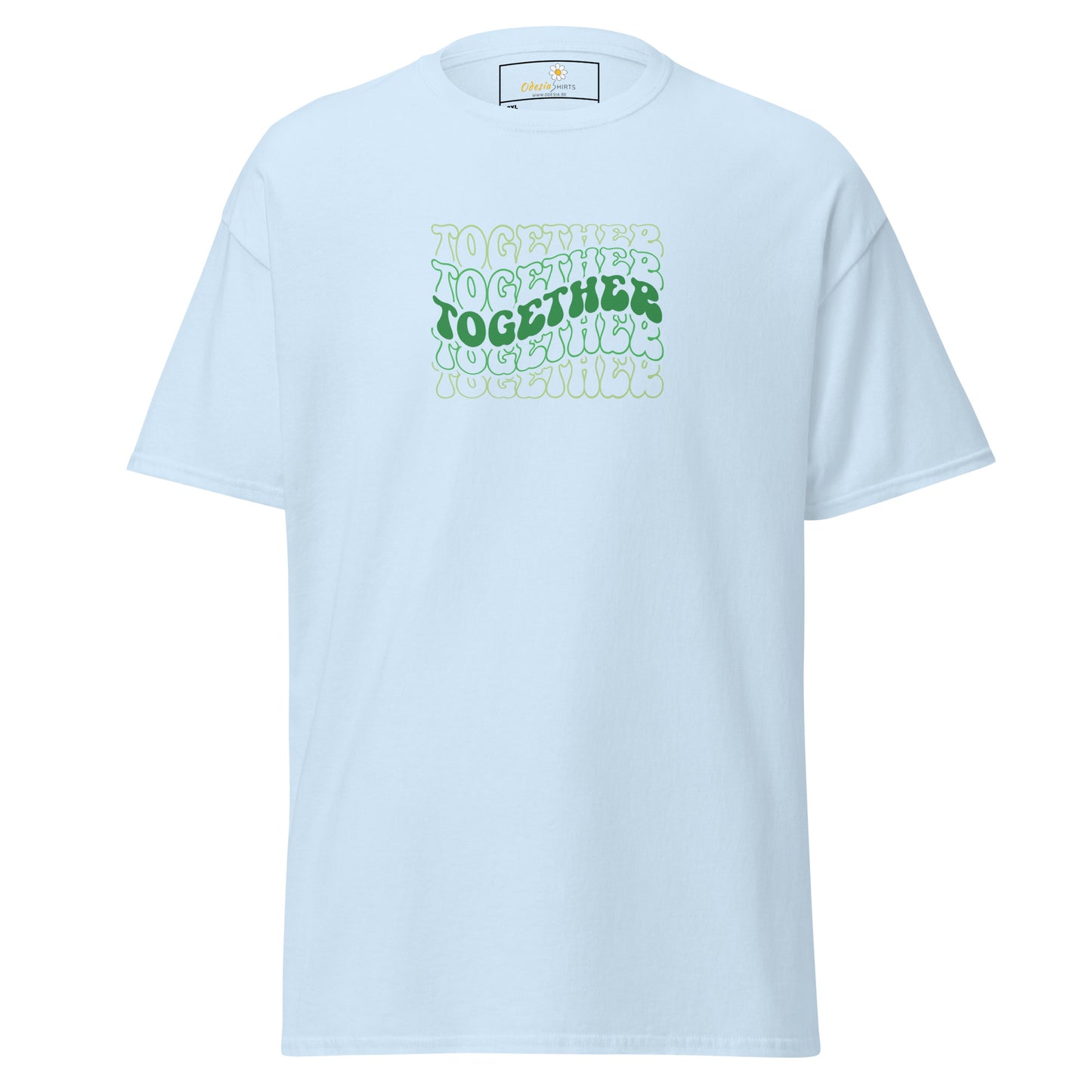 Heren klassiek t-shirt - TEXT POSITIVE TOGETHER - GROOT