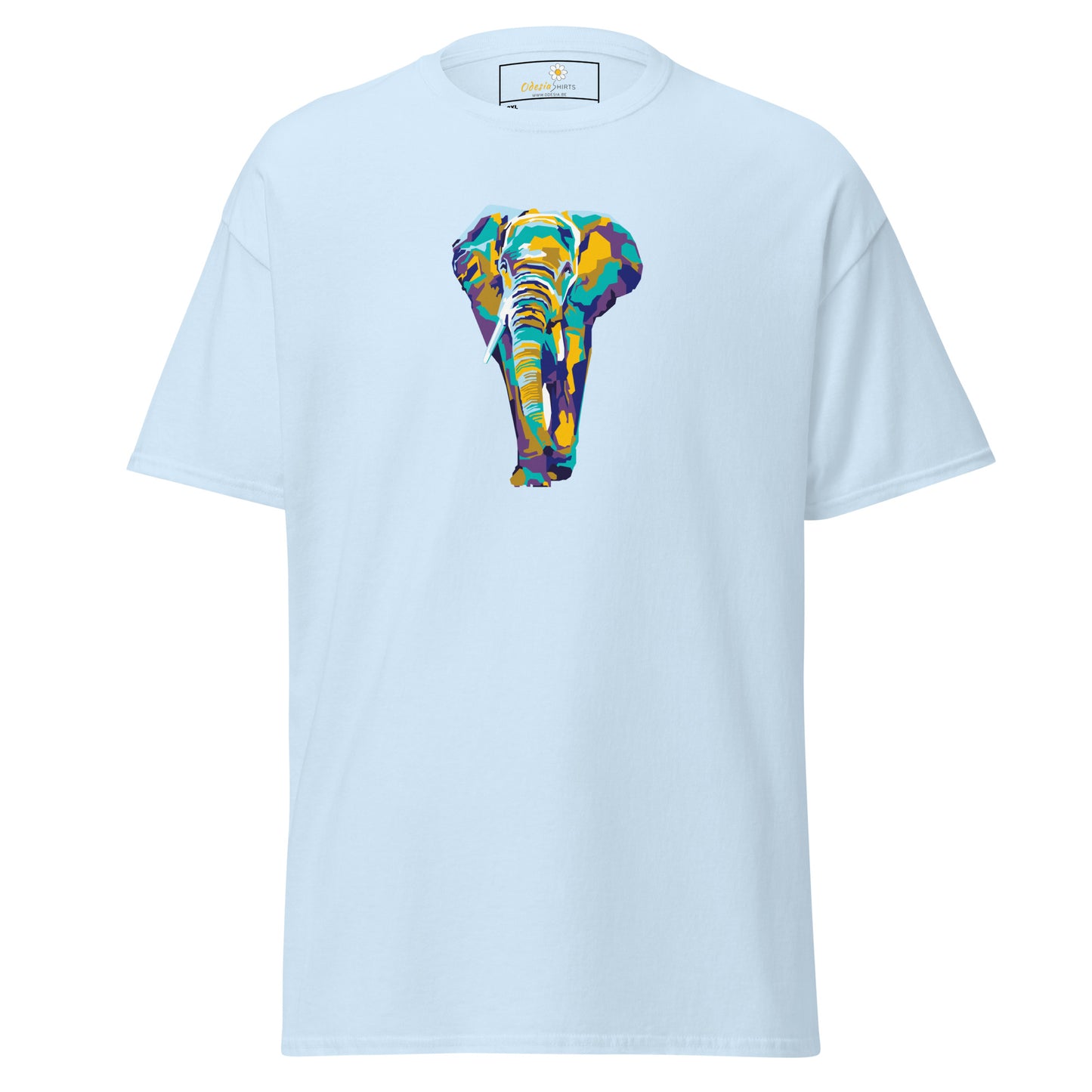 Heren klassiek t-shirt - WILDLIFE ELEPHANT KLEURRIJK - GROOT