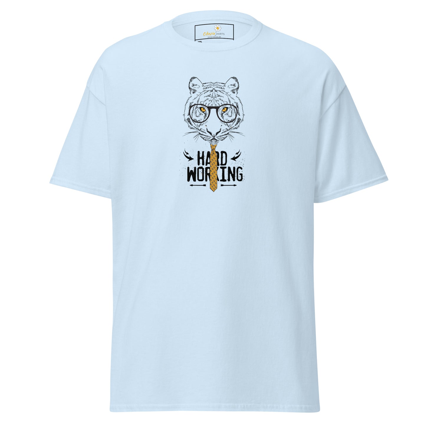 Heren klassiek t-shirt - WILDLIFE TIGER HARD WORKING - GROOT