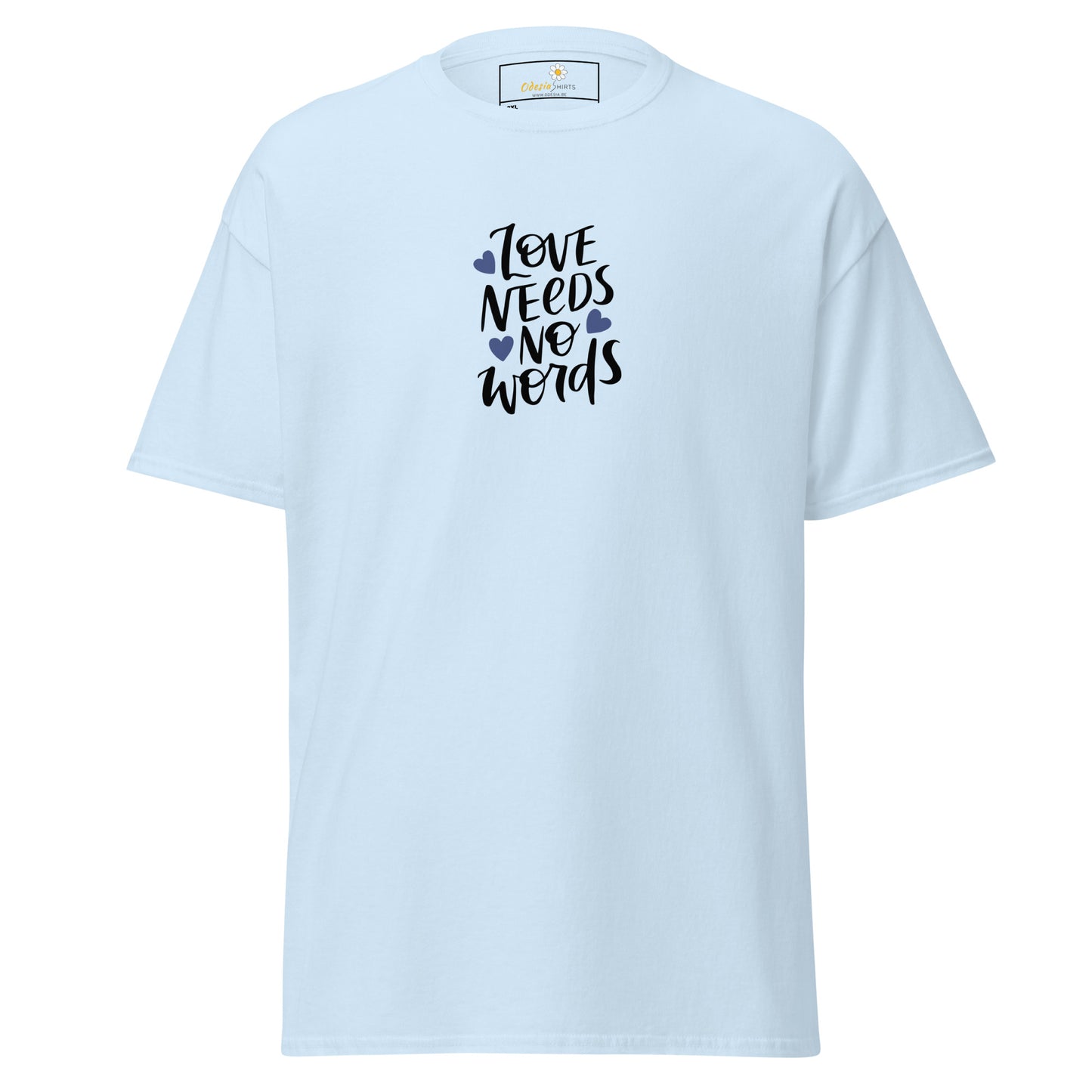 Heren klassiek t-shirt - TEKST LIEFDE HEEFT GEEN WOORD NODIG - GROOT