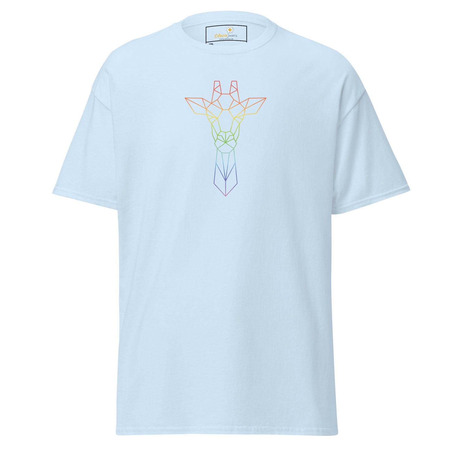 Klassiek heren t-shirt - WILDLIFE GIRAFFE LINE COLORS - GROOT