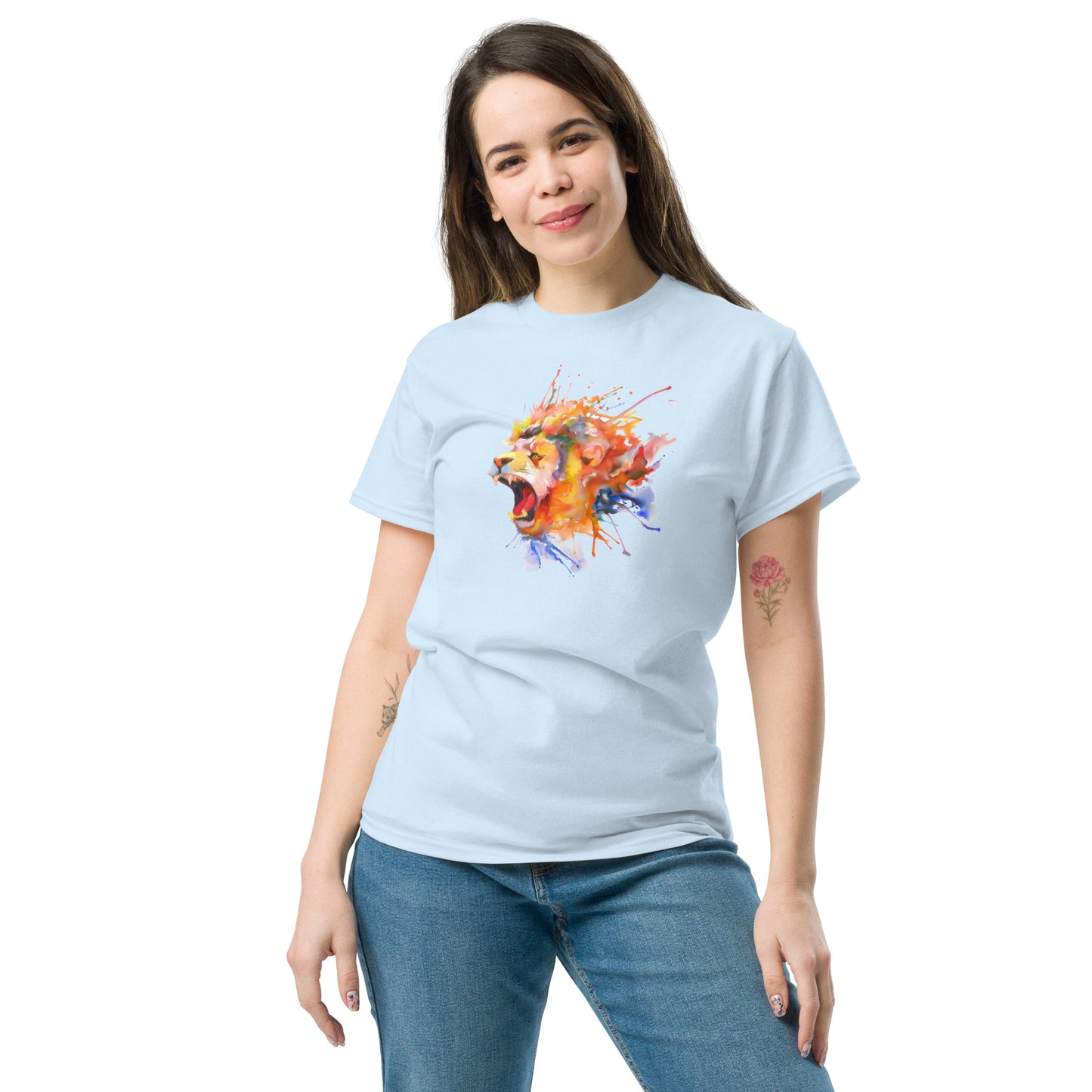 T-shirt classique pour homme - WILDLIFE LION WATERPAINTING - GRAND