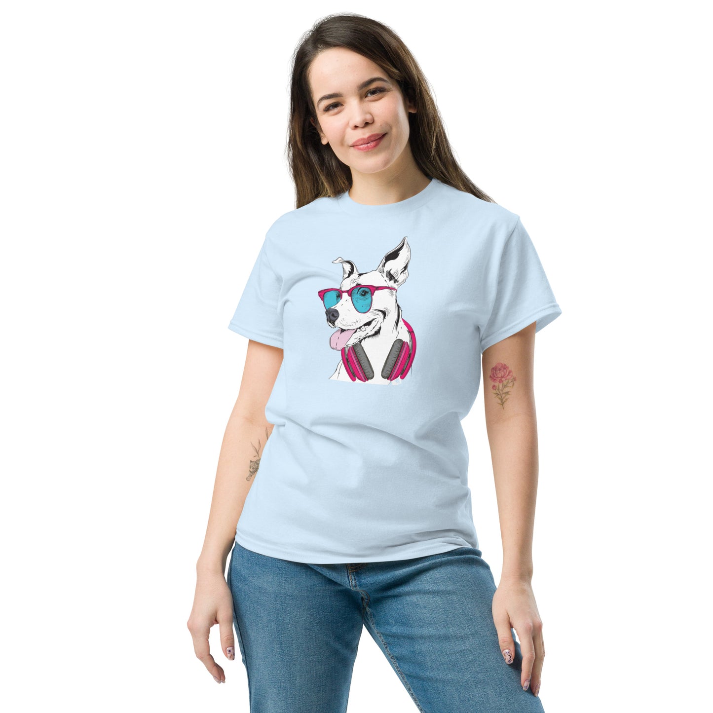 T-shirt classique unisexe - ANIMAUX MUSIQUE FUN CHIEN - GRAND