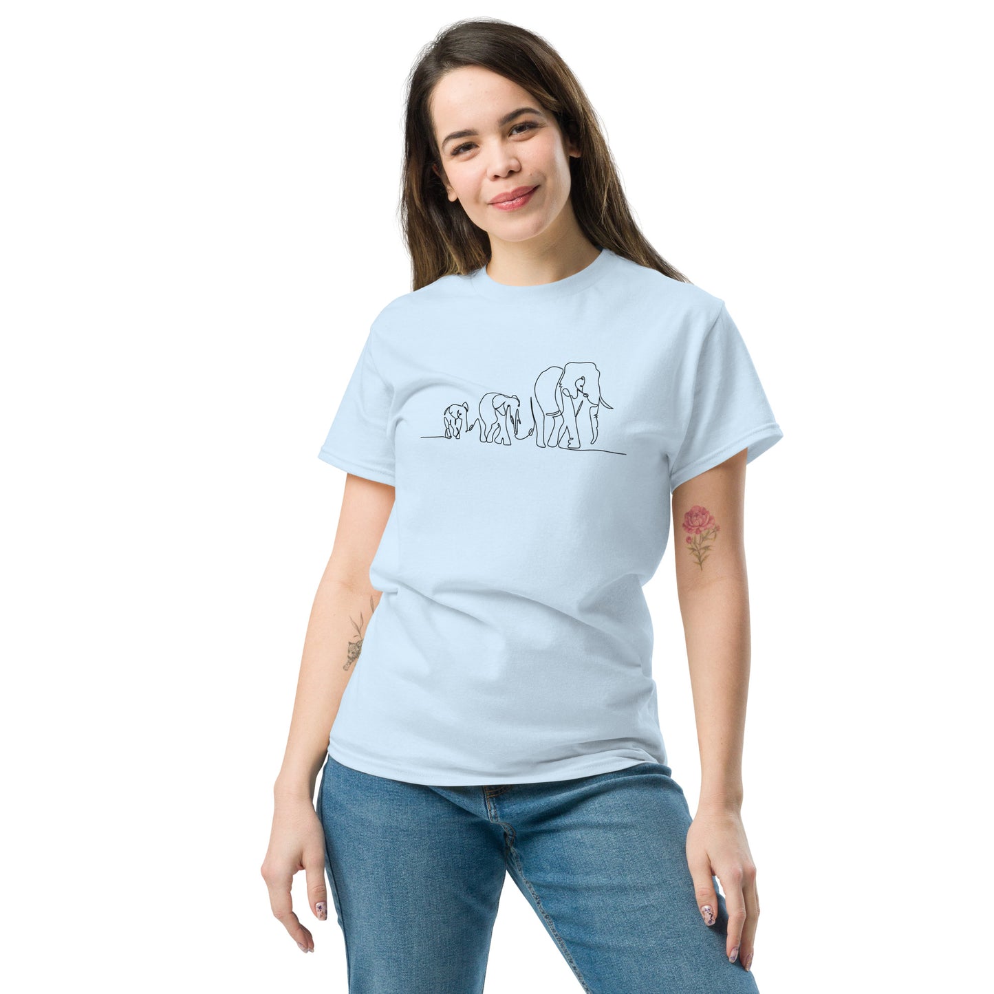 T-shirt classique pour homme - ÉLÉPHANTS SAUVAGES EN LIGNE - GRAND