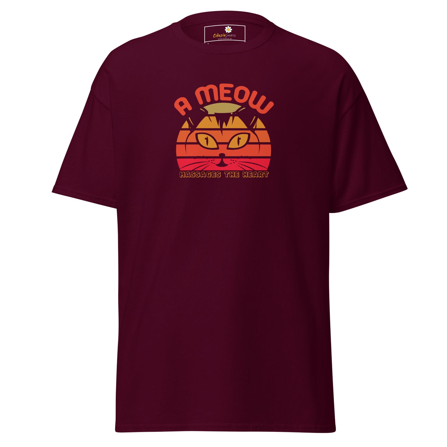 T-shirt classique unisexe - ANIMAUX UN CHAT MASSAGE LE CŒUR - RÉGULIER