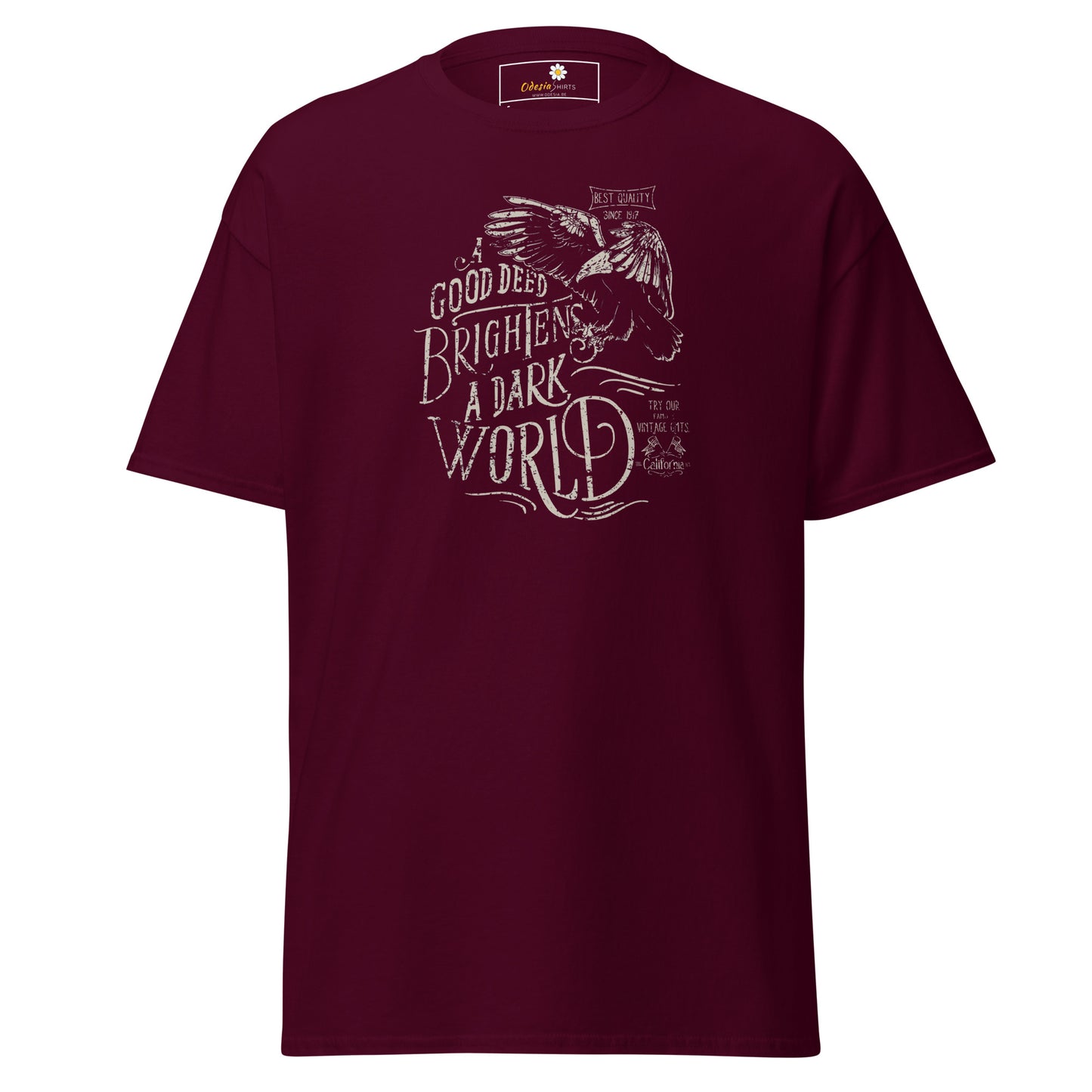 Unisex classic t-shirt - POSITIVE GOOD DEED BRIGHT WORLD - REGULAR
