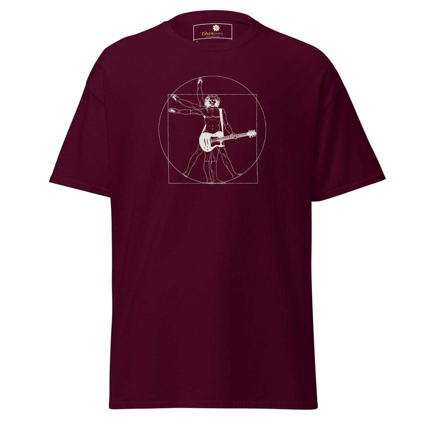 Unisex classic t-shirt - MUSIC LEONARDO DA VINCI GUITAR MAN - REGULAR