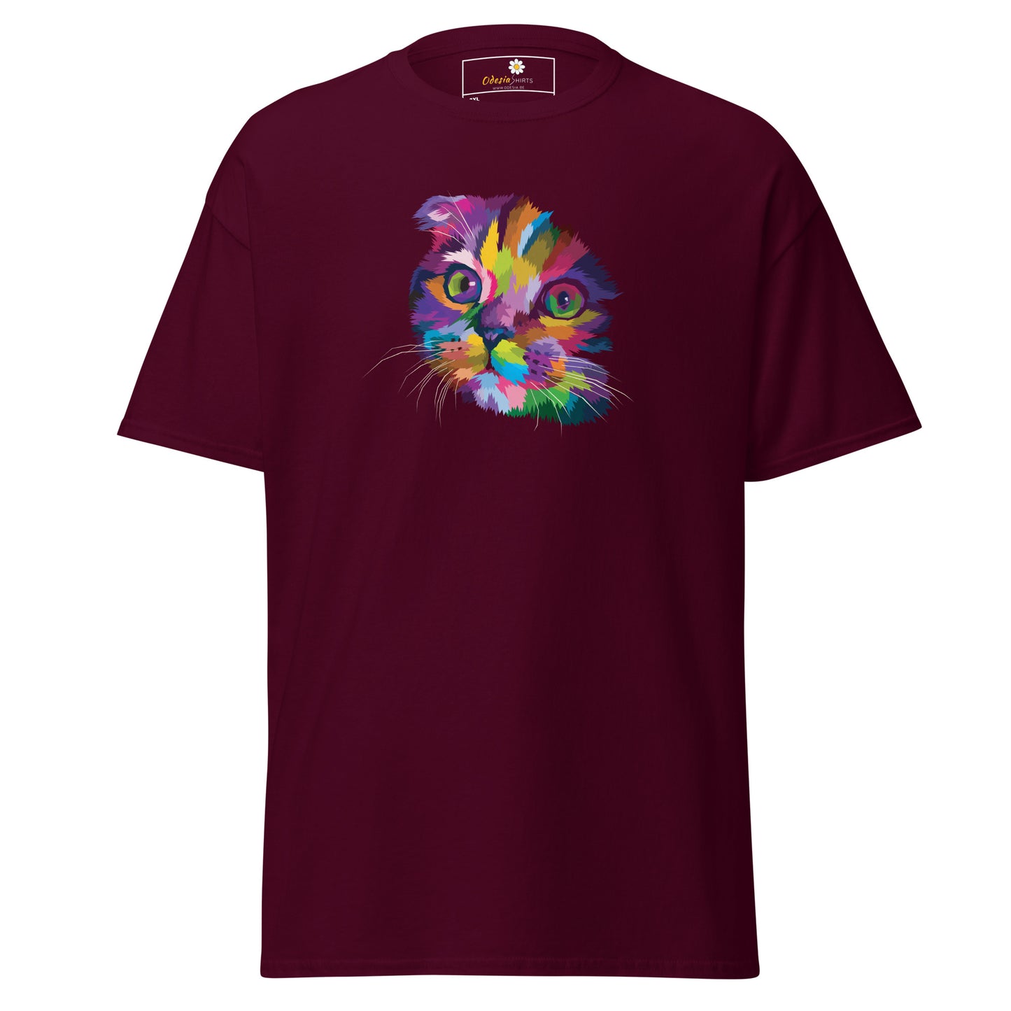 Unisex klassiek t-shirt - ANIMALS COLORFULL CATHEAD - GROOT