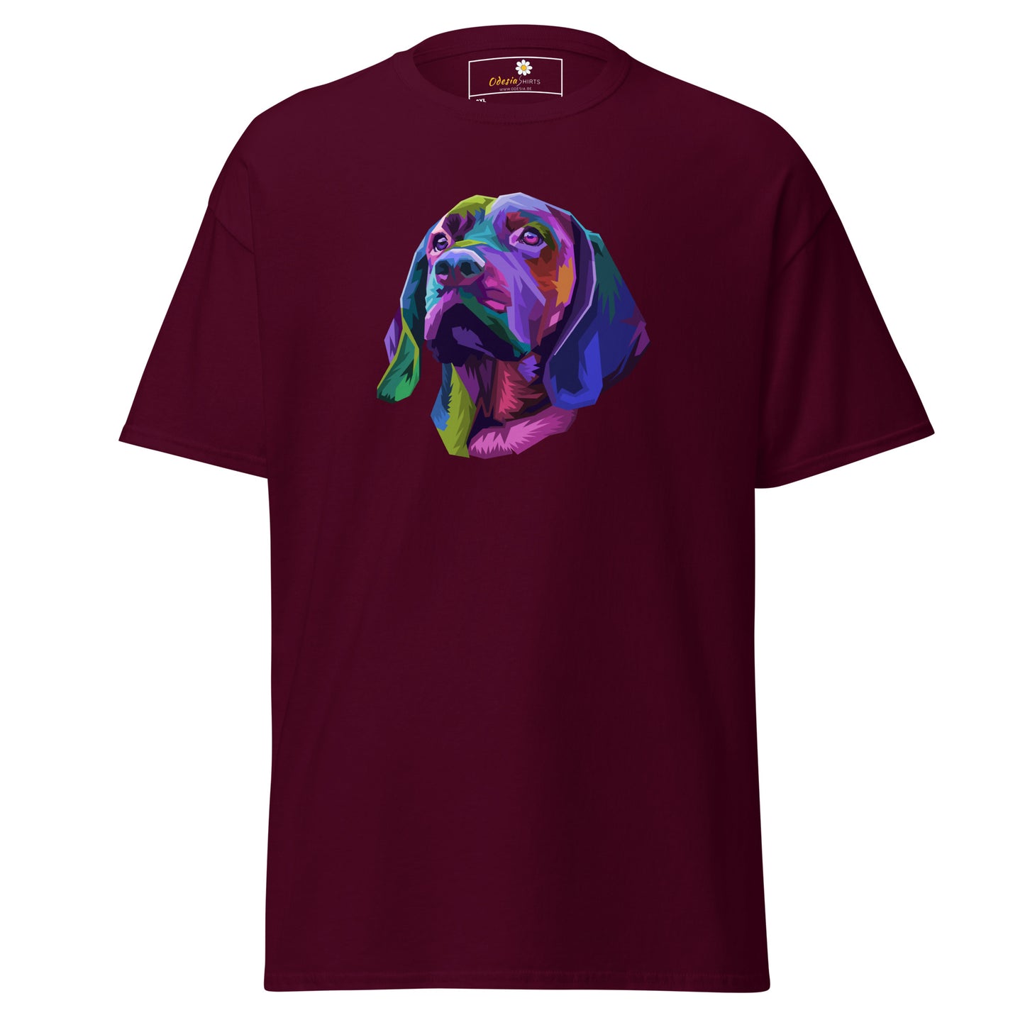 Unisex klassiek t-shirt - ANIMALS COLORFULL DOGHEAD - GROOT