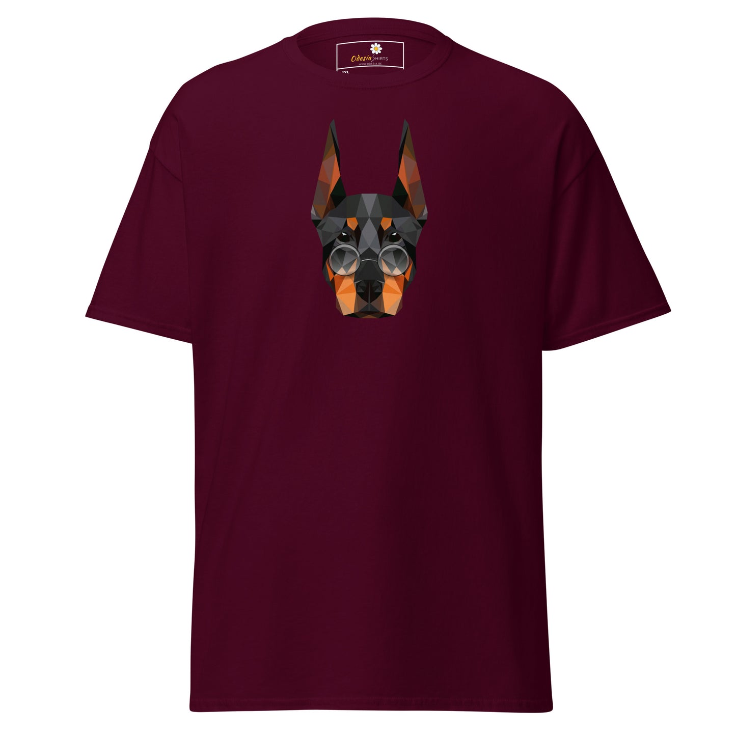 T-shirt classique unisexe - ANIMAUX TÊTE DE CHIEN LUNETTES - GRAND