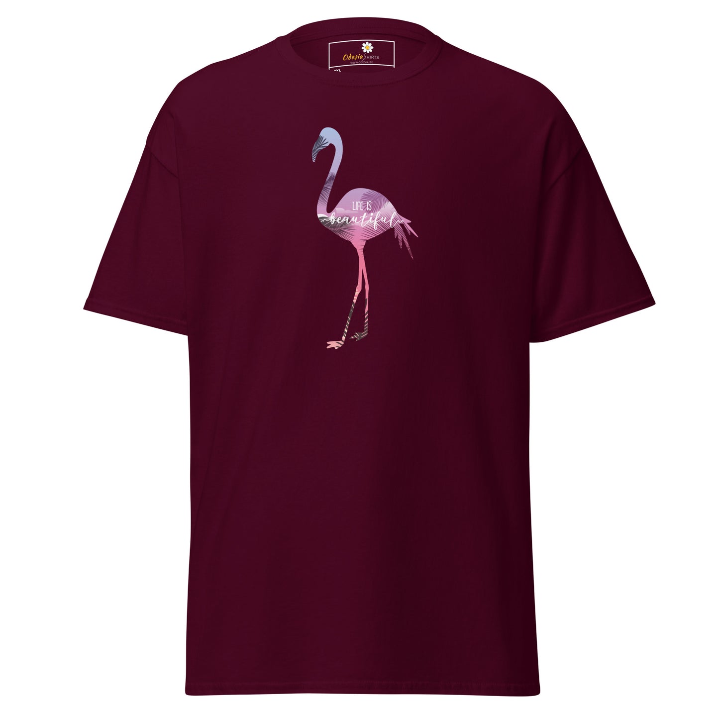 Heren klassiek t-shirt - WILDLIFE FLAMINGO - GROOT