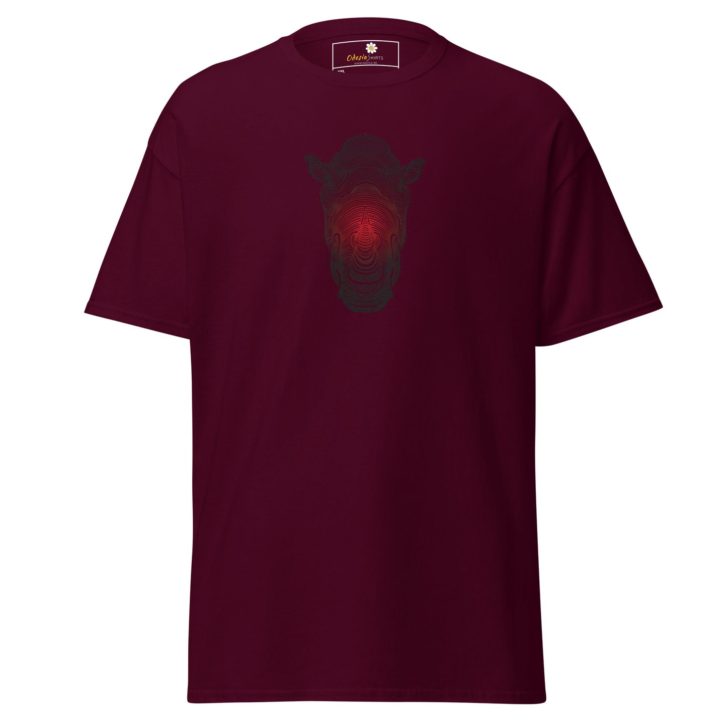 Heren klassiek t-shirt - WILDLIFE RHINO RED - GROOT
