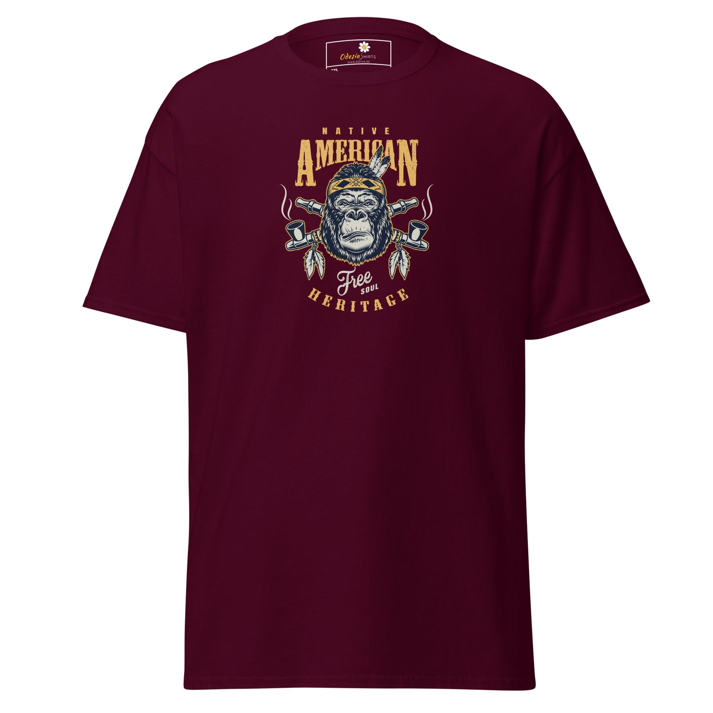 T-shirt classique pour homme - VINTAGE GORILLA NATIVE AMERICANS - GRAND
