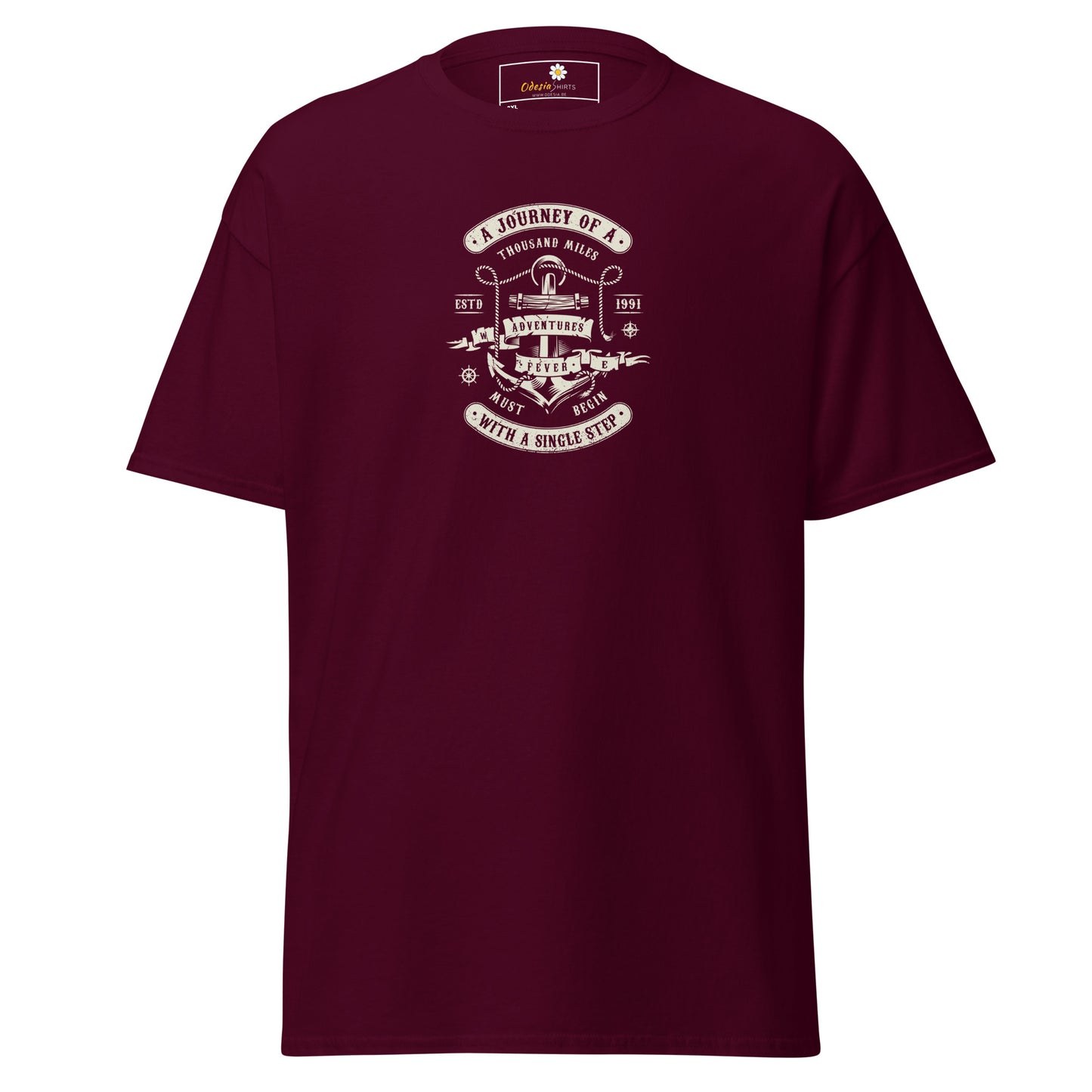 Unisex classic t-shirt - ADVENTURE THOUSAND MILES SINGLE STEP - BIG