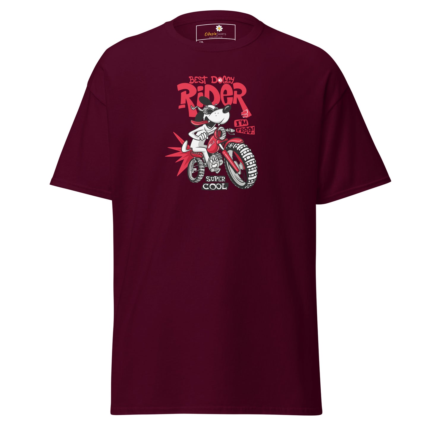 T-shirt classique pour homme - VINTAGE DOGGY RIDE - GRAND