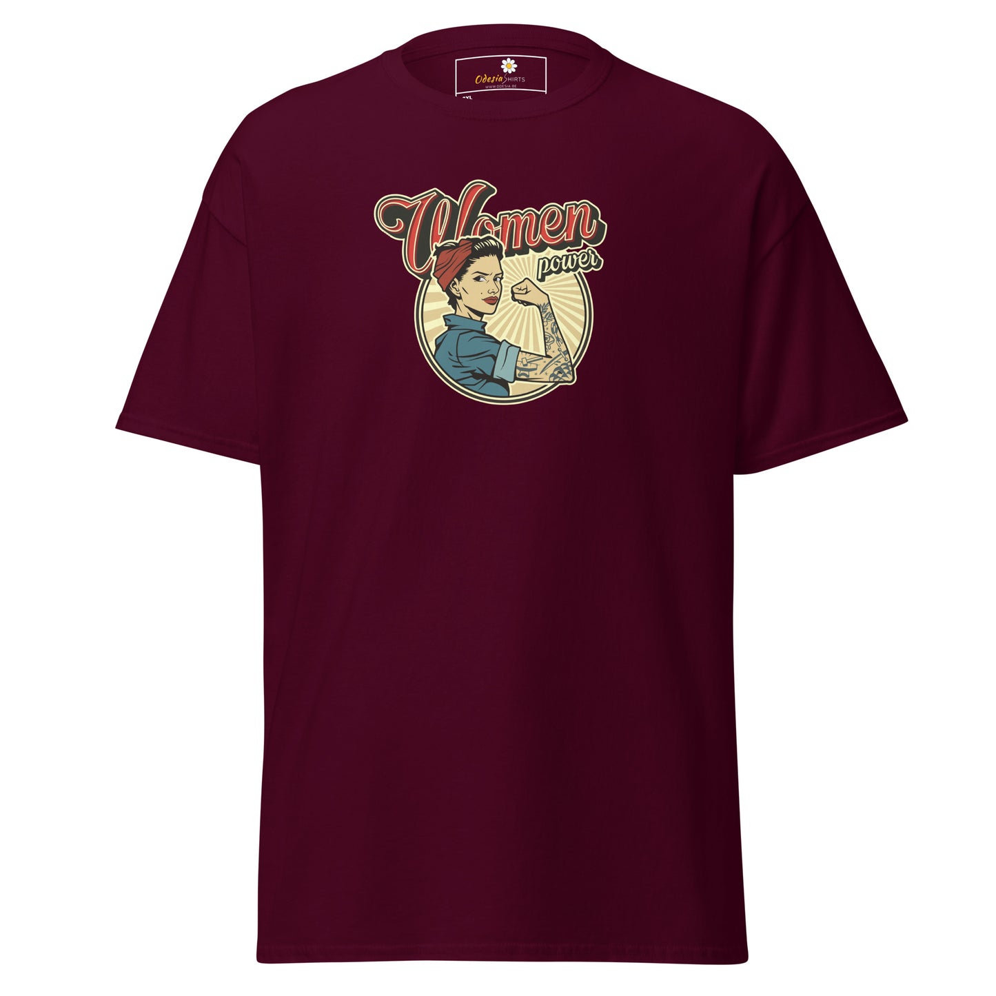 Klassiek heren t-shirt - VINTAGE WOMAN POWER - GROOT