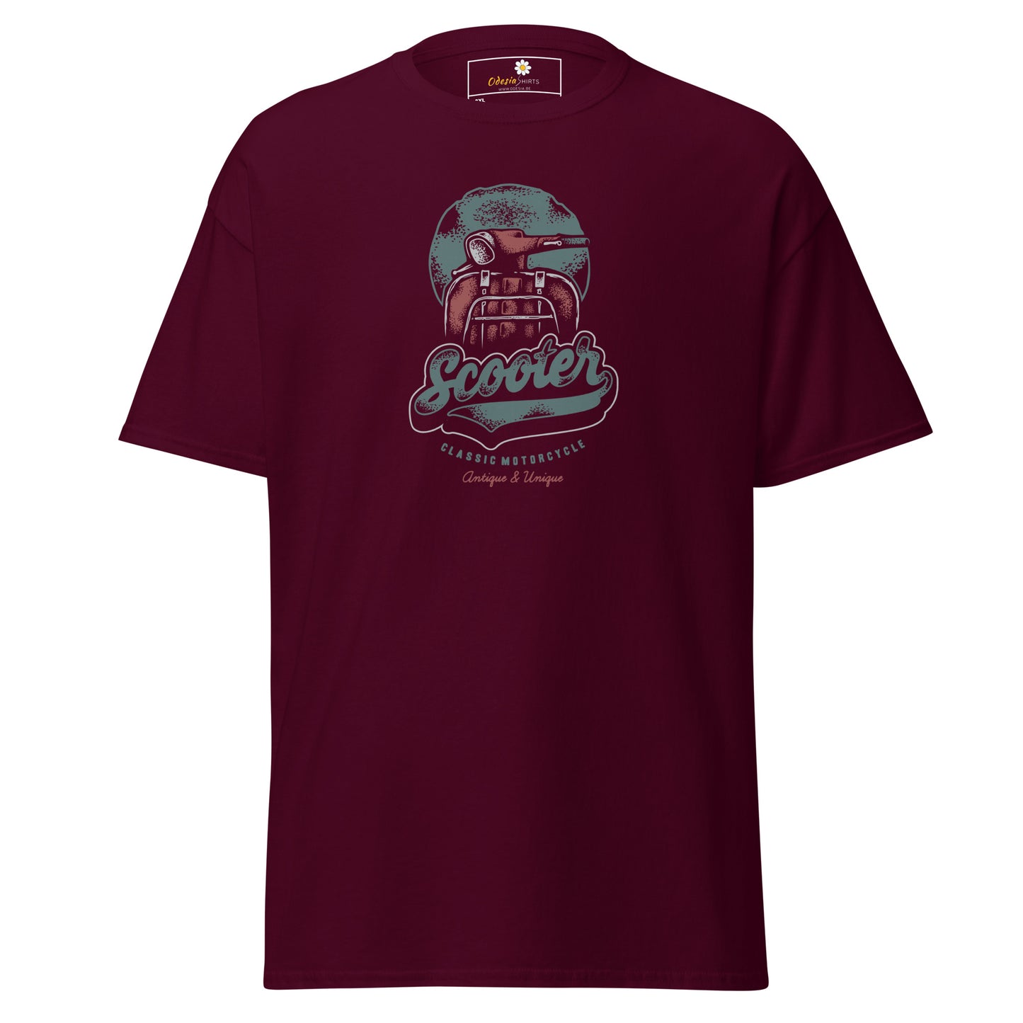 Heren klassiek t-shirt - VINTAGE SCOOTER - GROOT