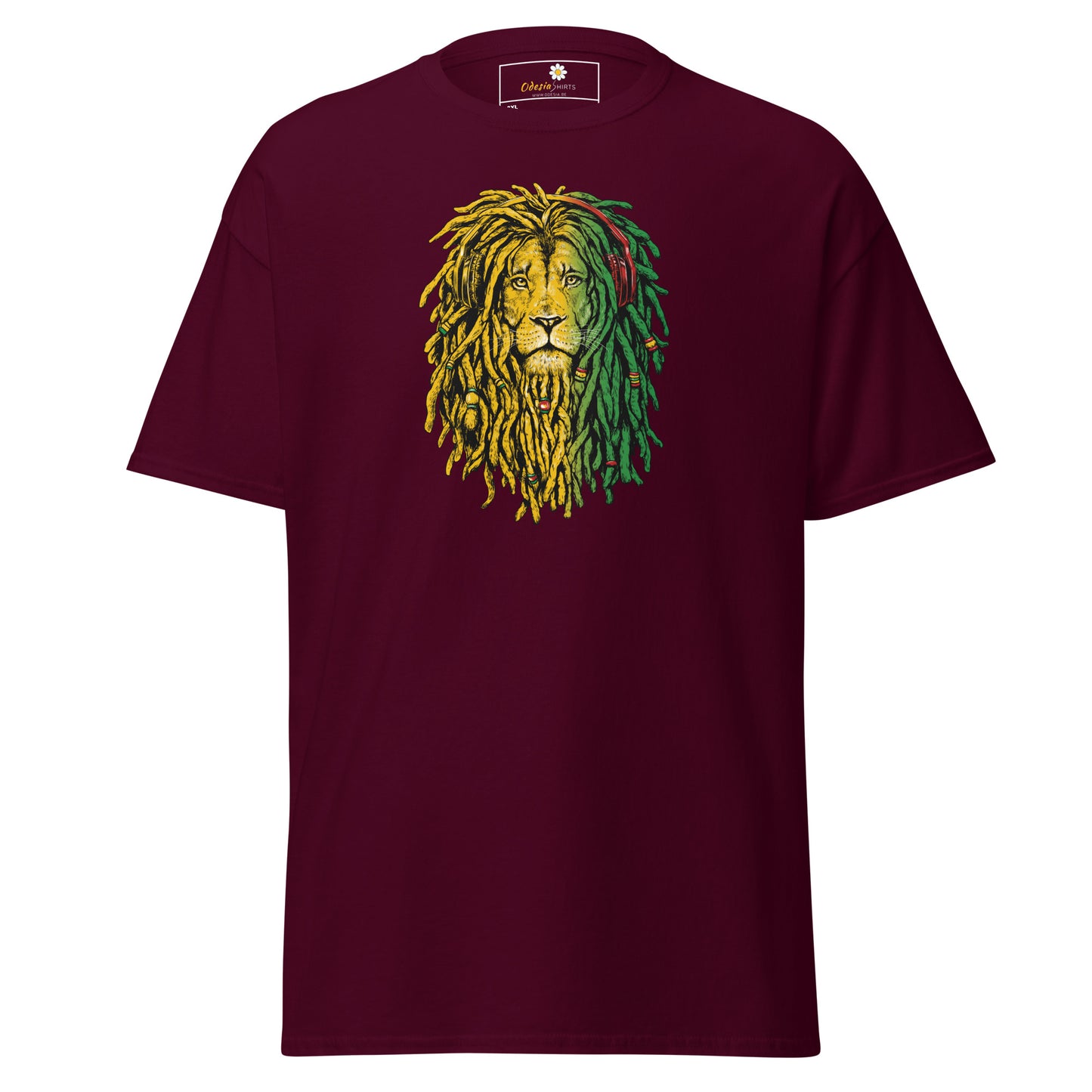 Heren klassiek t-shirt - WILDLIFE REGGAE LION - GROOT