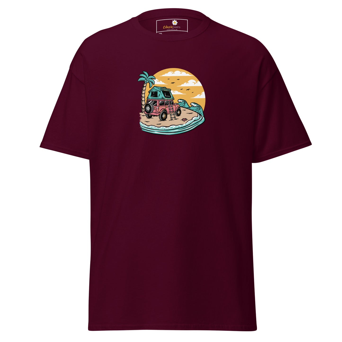 Heren klassiek t-shirt - SUMMER CAR TREE VIEW - GROOT