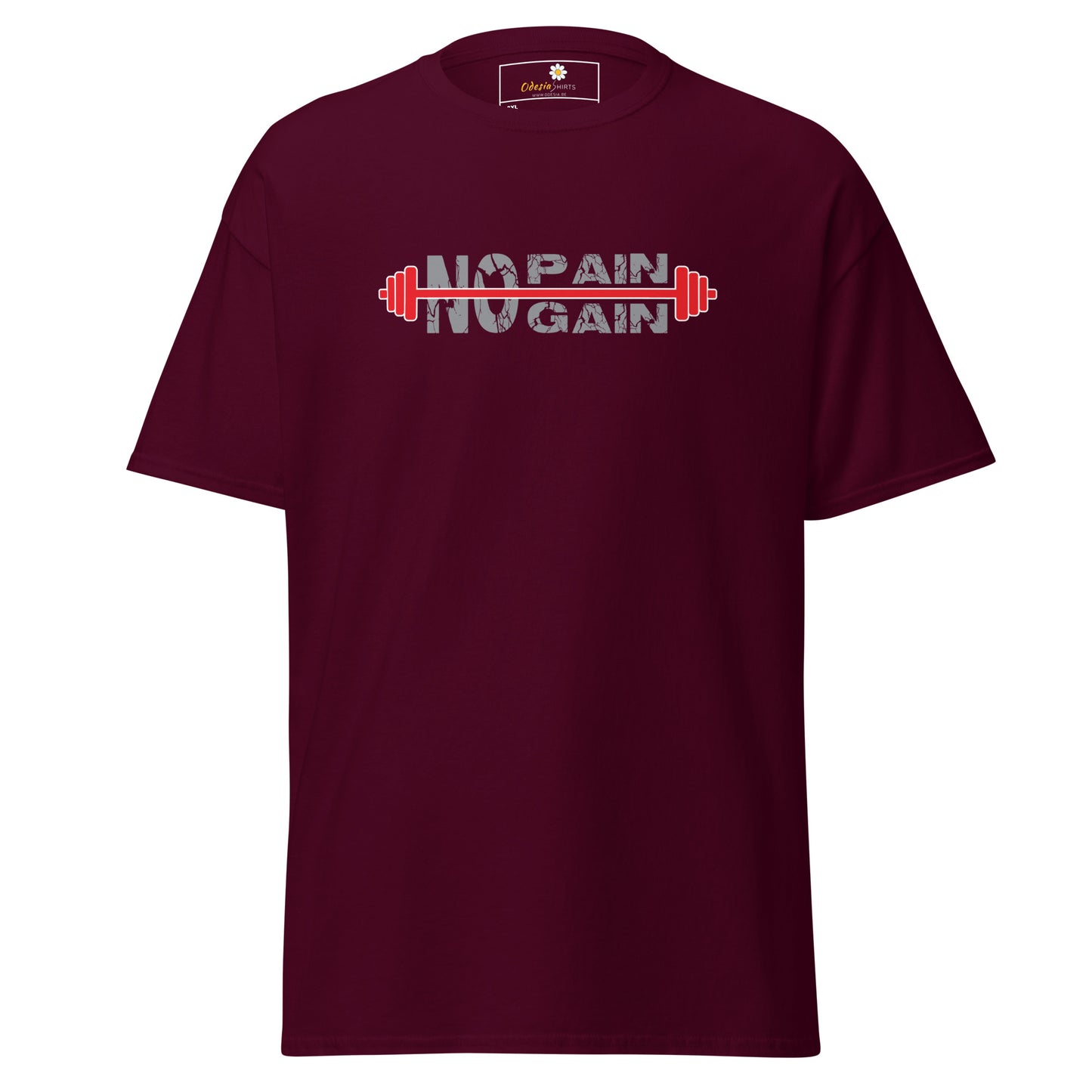 T-shirt classique pour homme - TEXT NO PAIN NO GAIN - GRAND