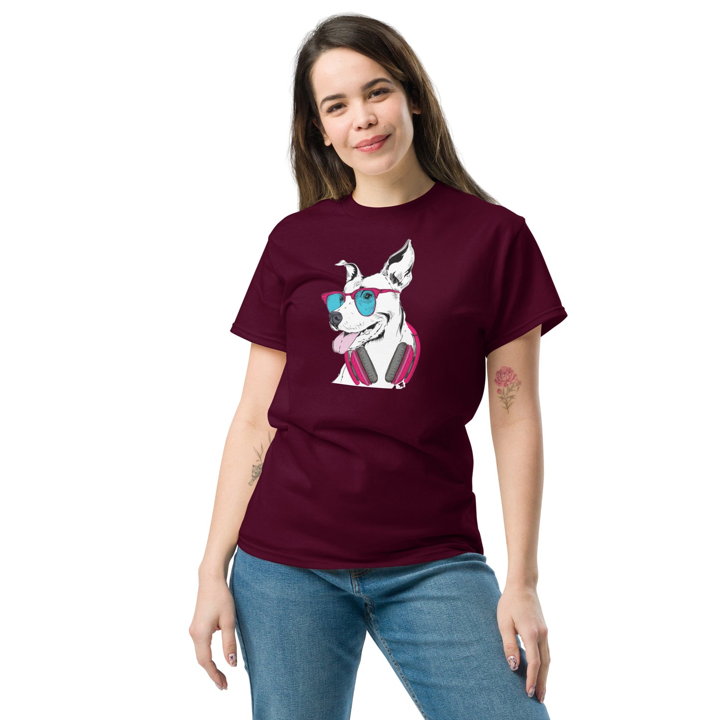 T-shirt classique unisexe - ANIMAUX MUSIQUE FUN CHIEN - GRAND