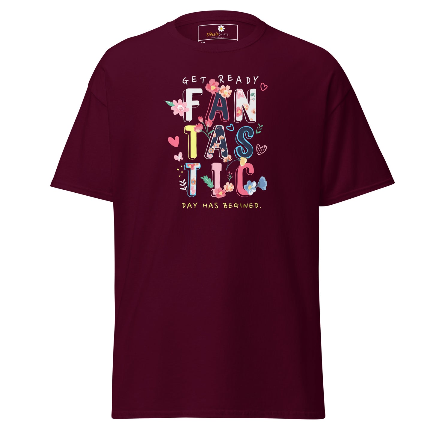 T-shirt classique pour homme - TEXTE UNE JOURNÉE FANTASTIQUE A COMMENCÉ - GRAND