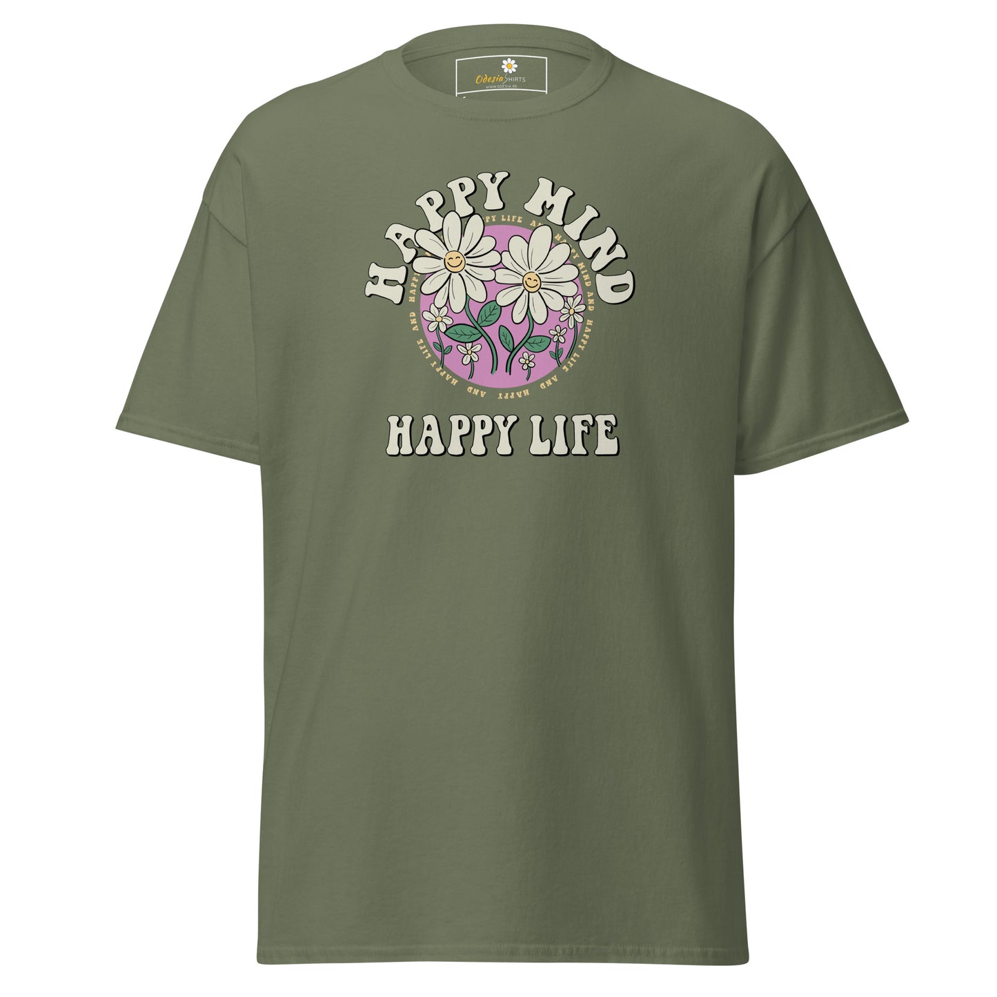 Unisex classic t-shirt - POSITIVE HAPPY MIND LIFE - REGULAR
