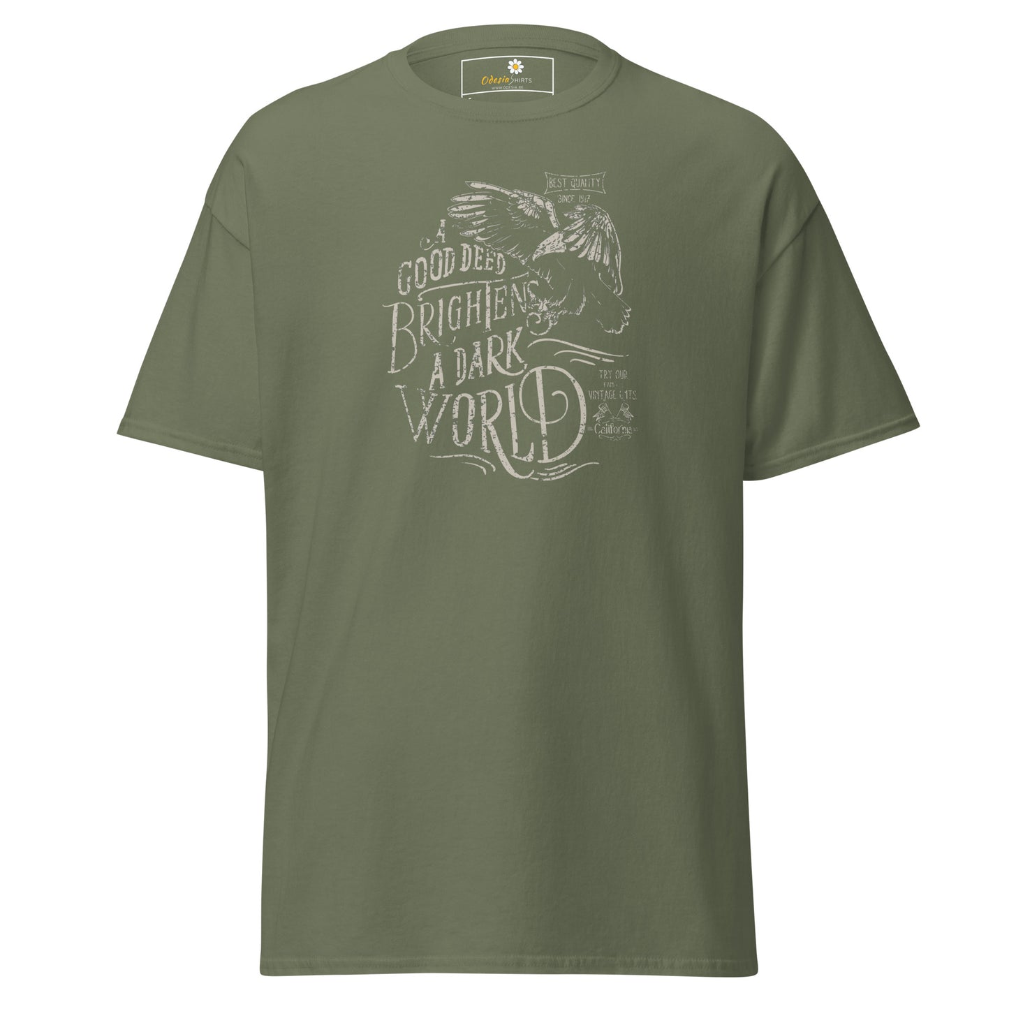 Unisex classic t-shirt - POSITIVE GOOD DEED BRIGHT WORLD - REGULAR