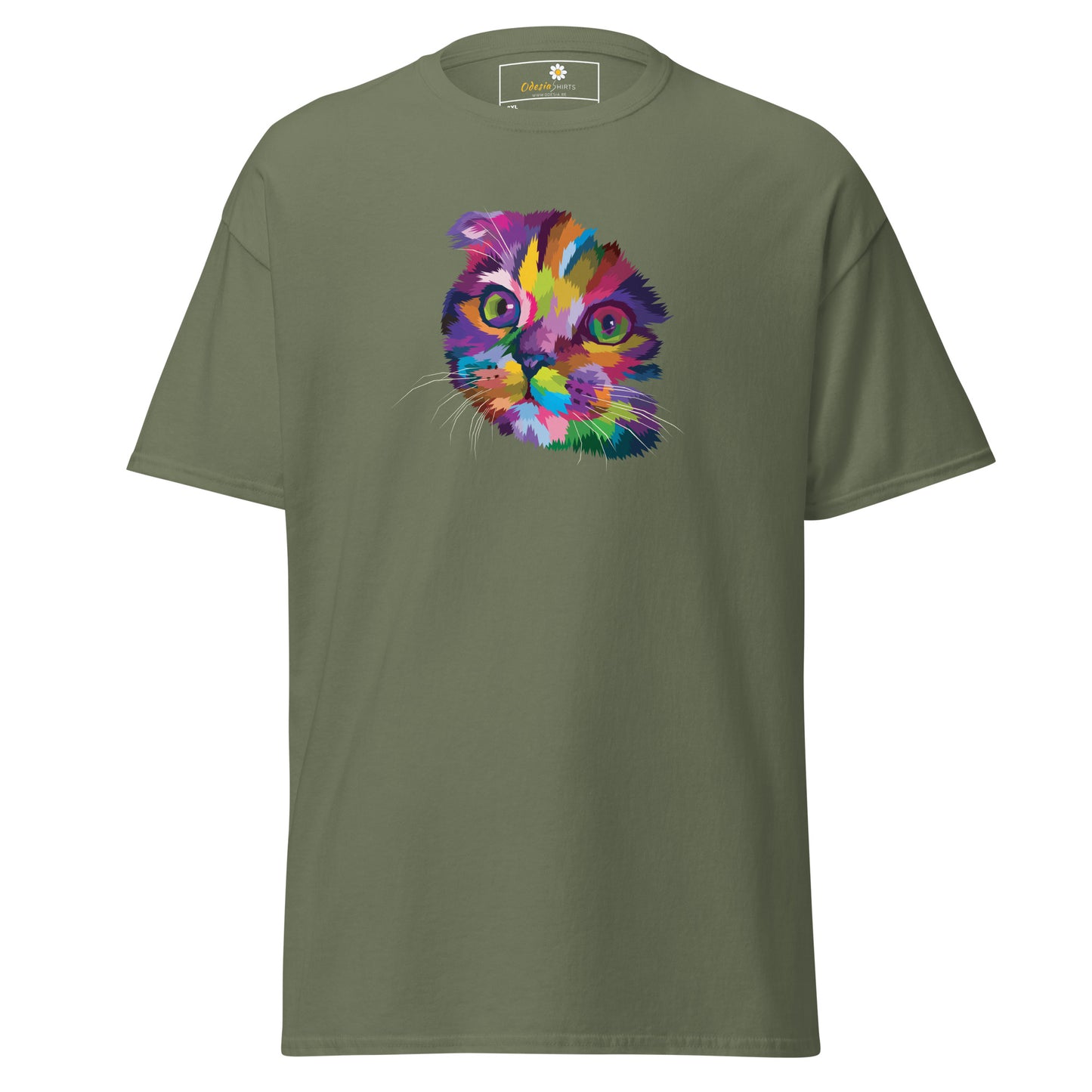 Unisex klassiek t-shirt - ANIMALS COLORFULL CATHEAD - GROOT