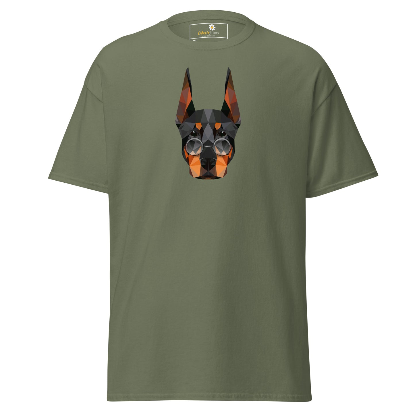 T-shirt classique unisexe - ANIMAUX TÊTE DE CHIEN LUNETTES - GRAND