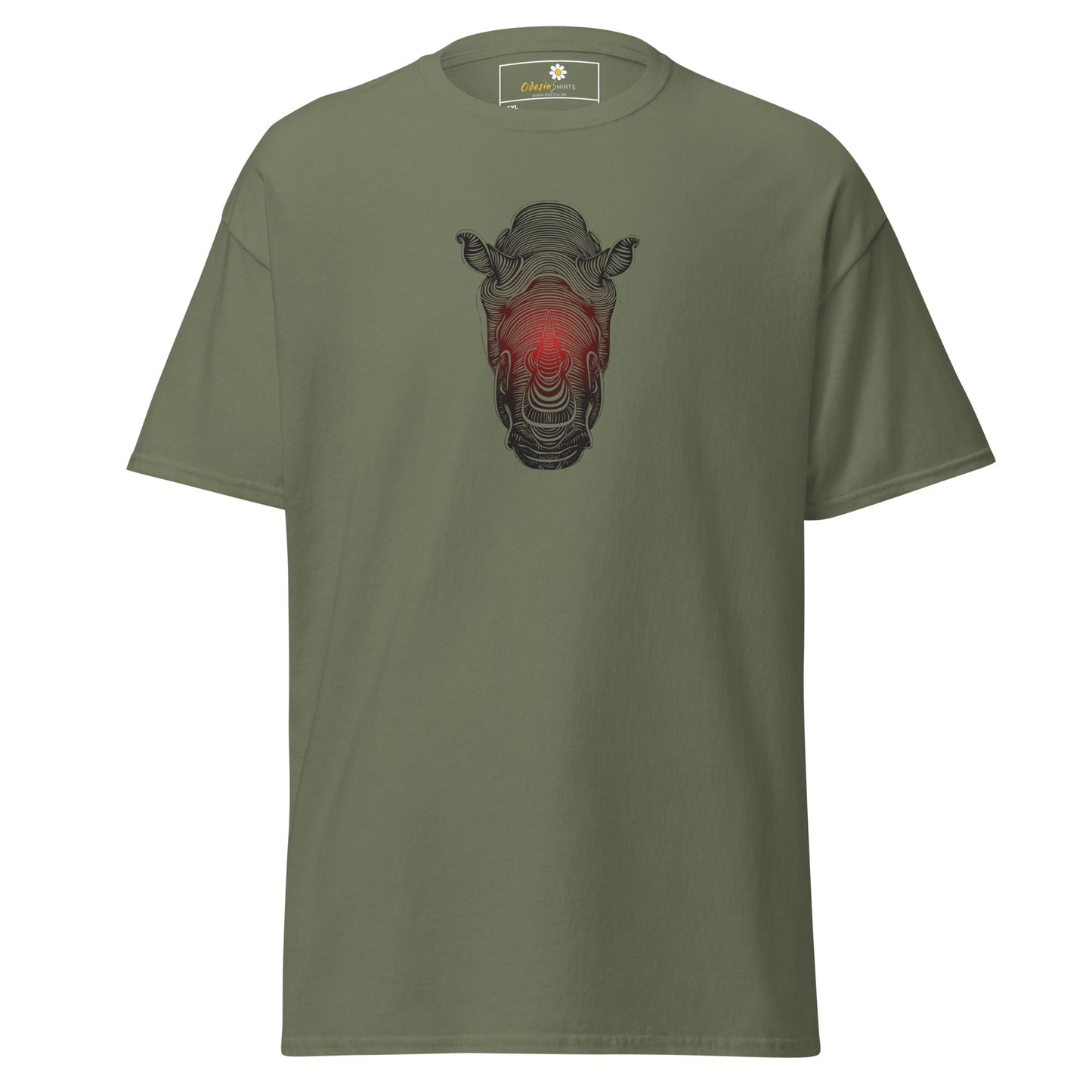 Heren klassiek t-shirt - WILDLIFE RHINO RED - GROOT
